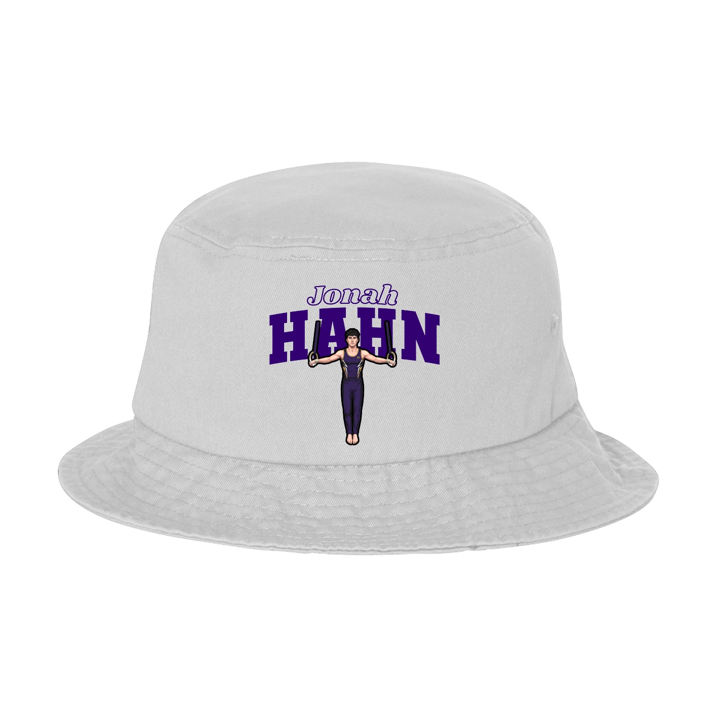 Bucket Cap — Name Arch in White