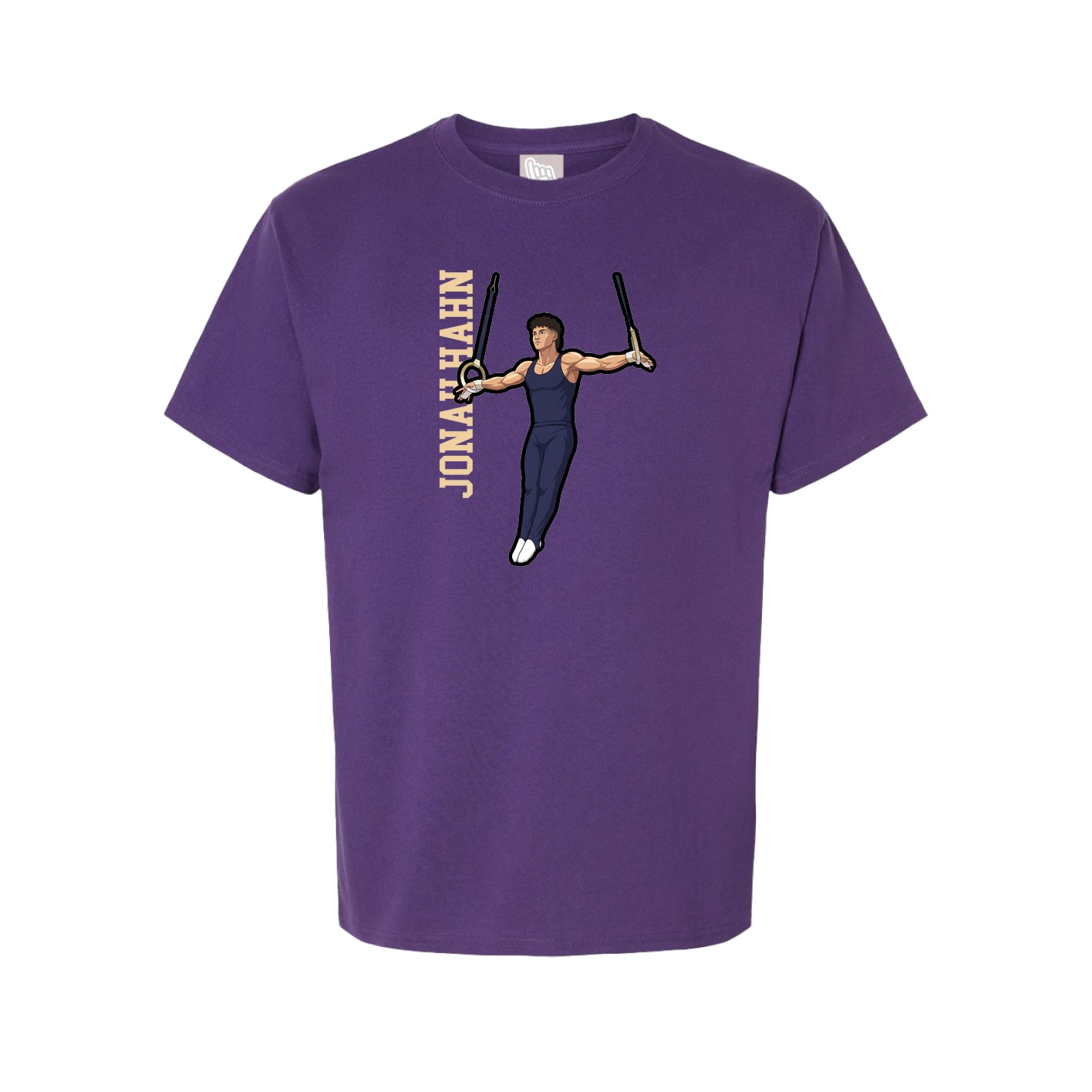 Youth Tee — Name Vertical in Purple