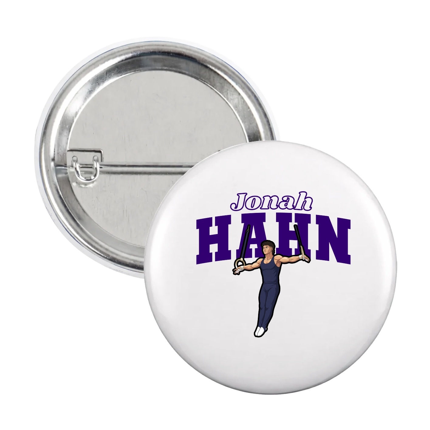 Game Day Button — Name Arch in White