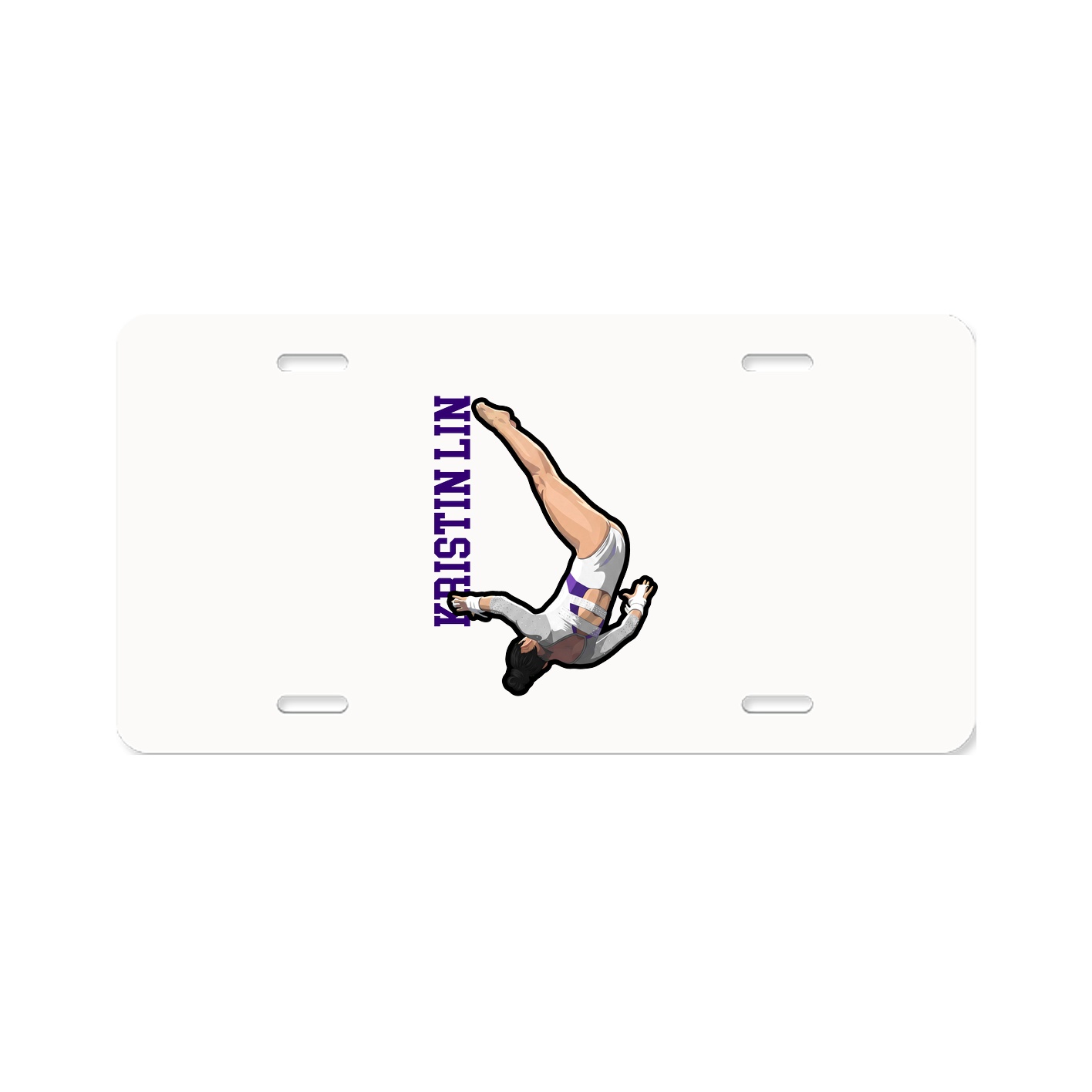 License Plate — Name Vertical in Classic