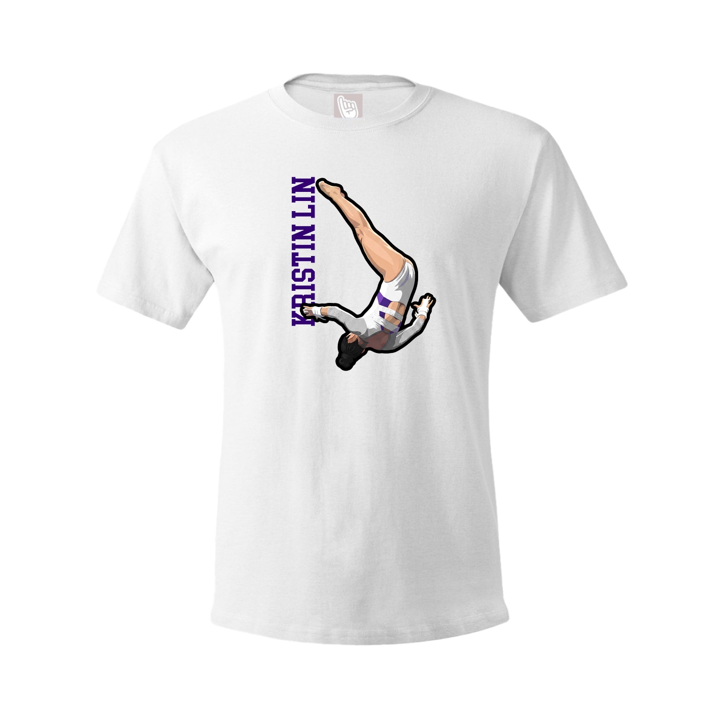 Youth Tee — Name Vertical in White