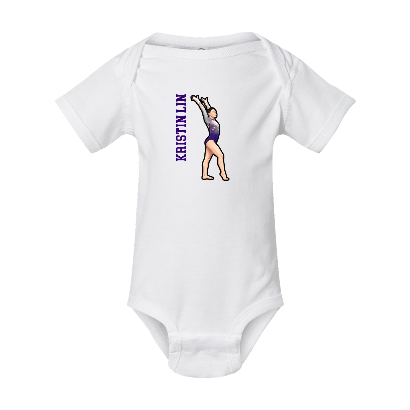 Baby Onesie — Name Vertical in White