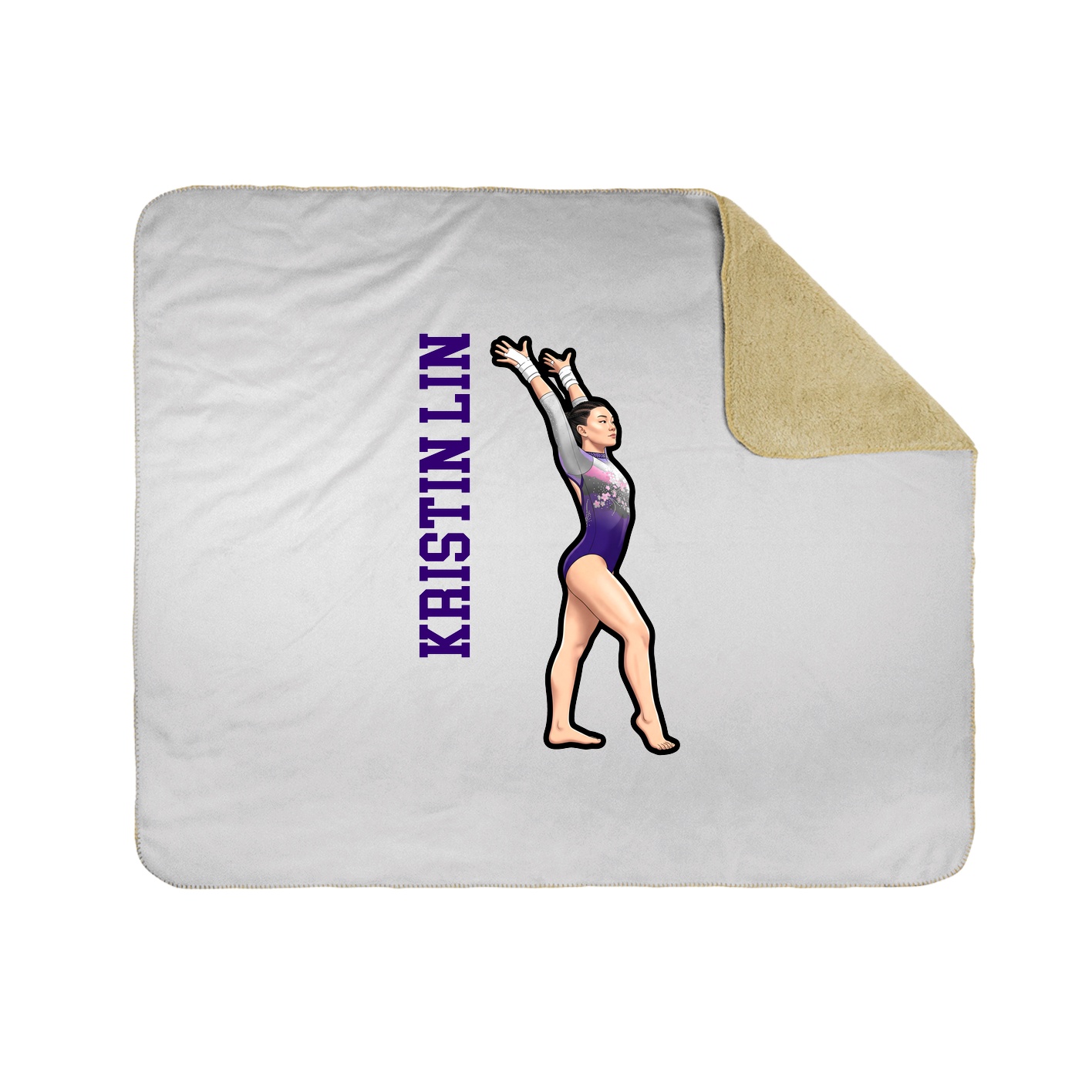 Throw Blanket — Name Vertical in White