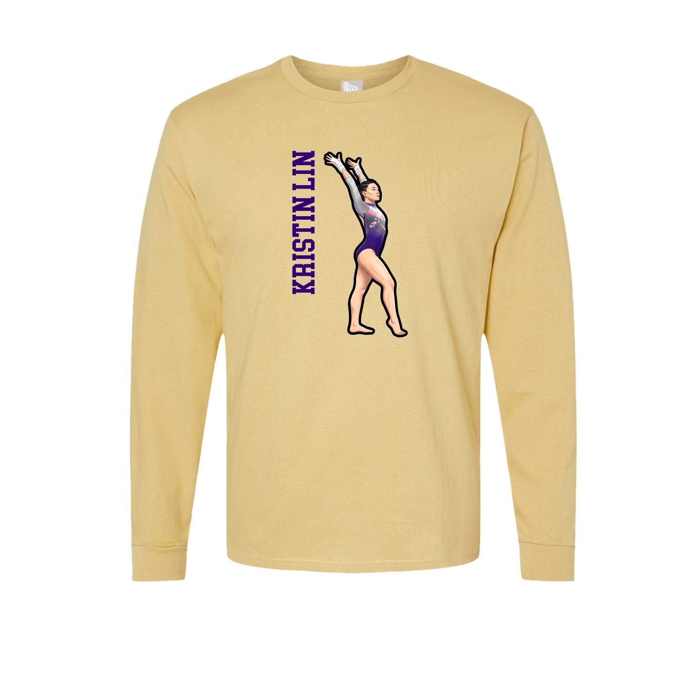 Long Sleeve Tee — Name Vertical in Vegas Gold