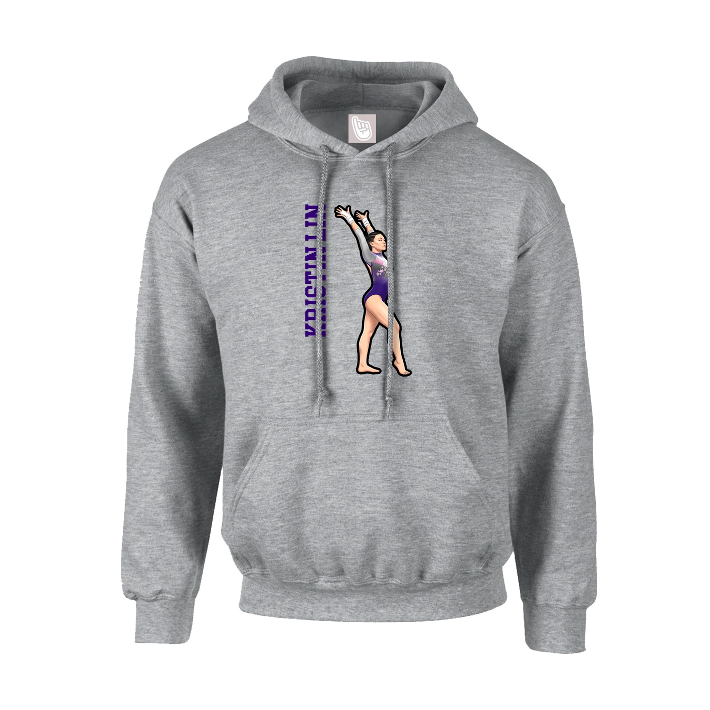 Hoodie — Name Vertical in Grey