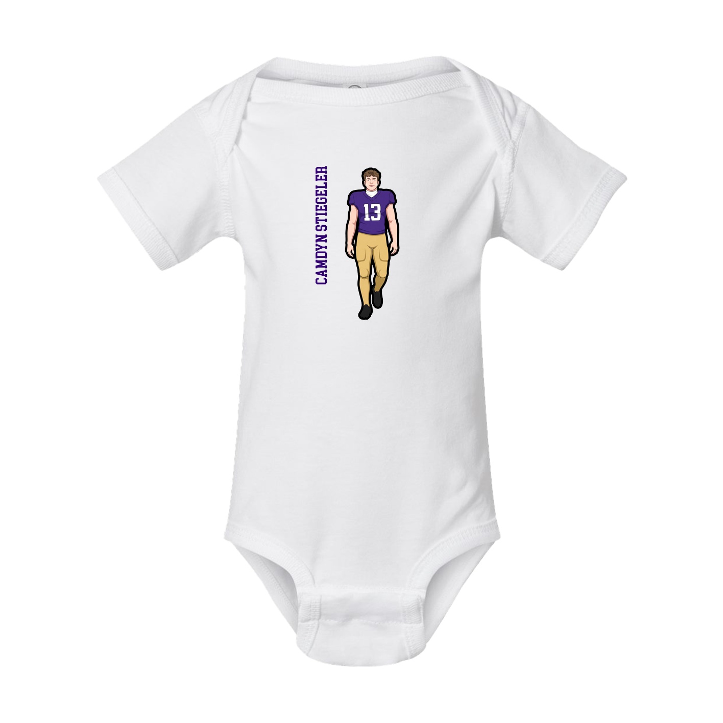 Baby Onesie — Name Vertical in White