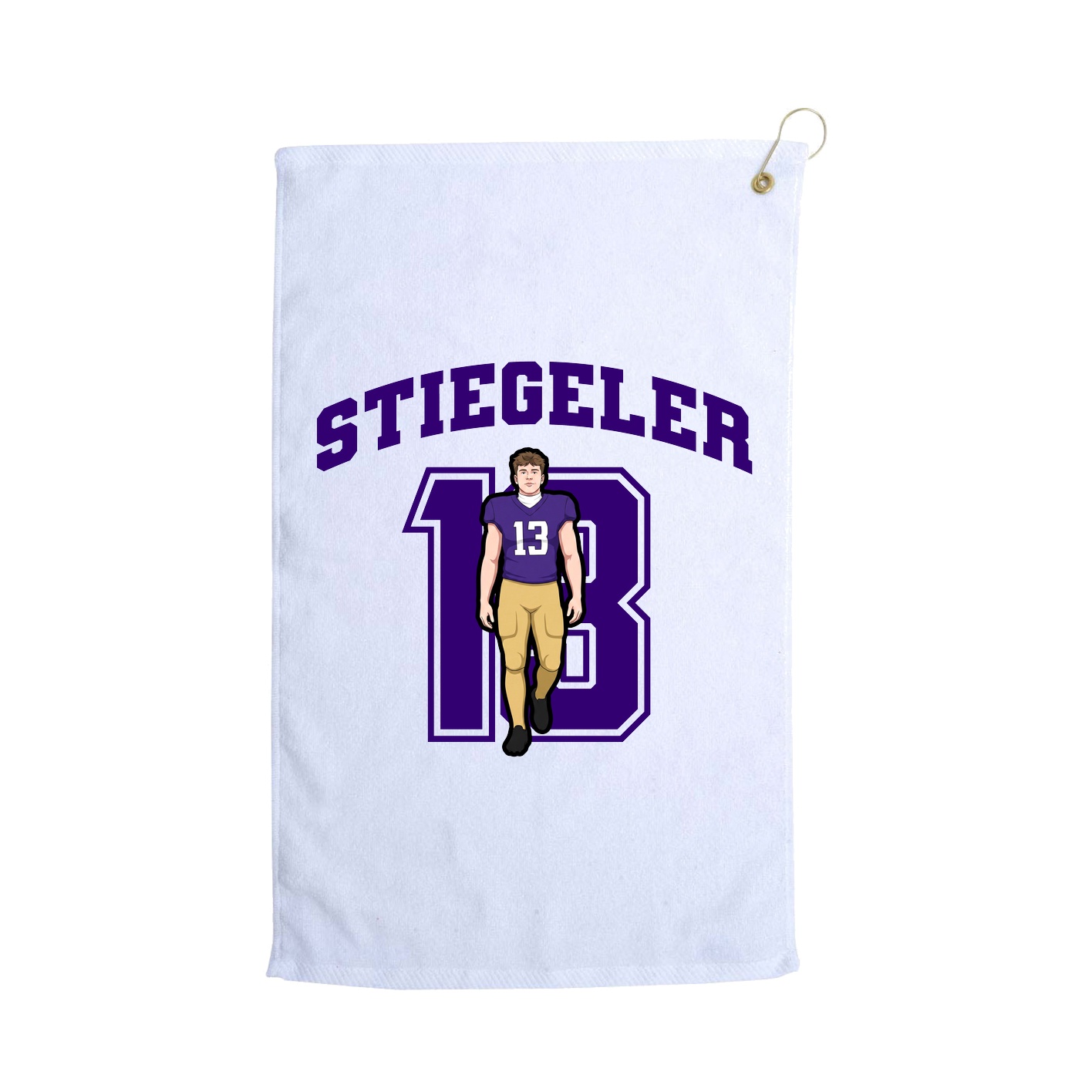 Golf Towel — Number in White