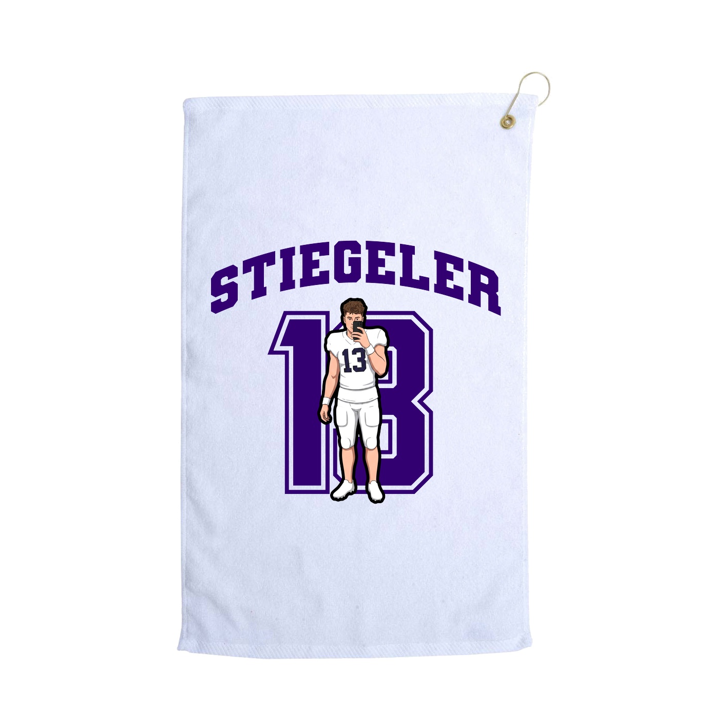 Golf Towel — Number in White