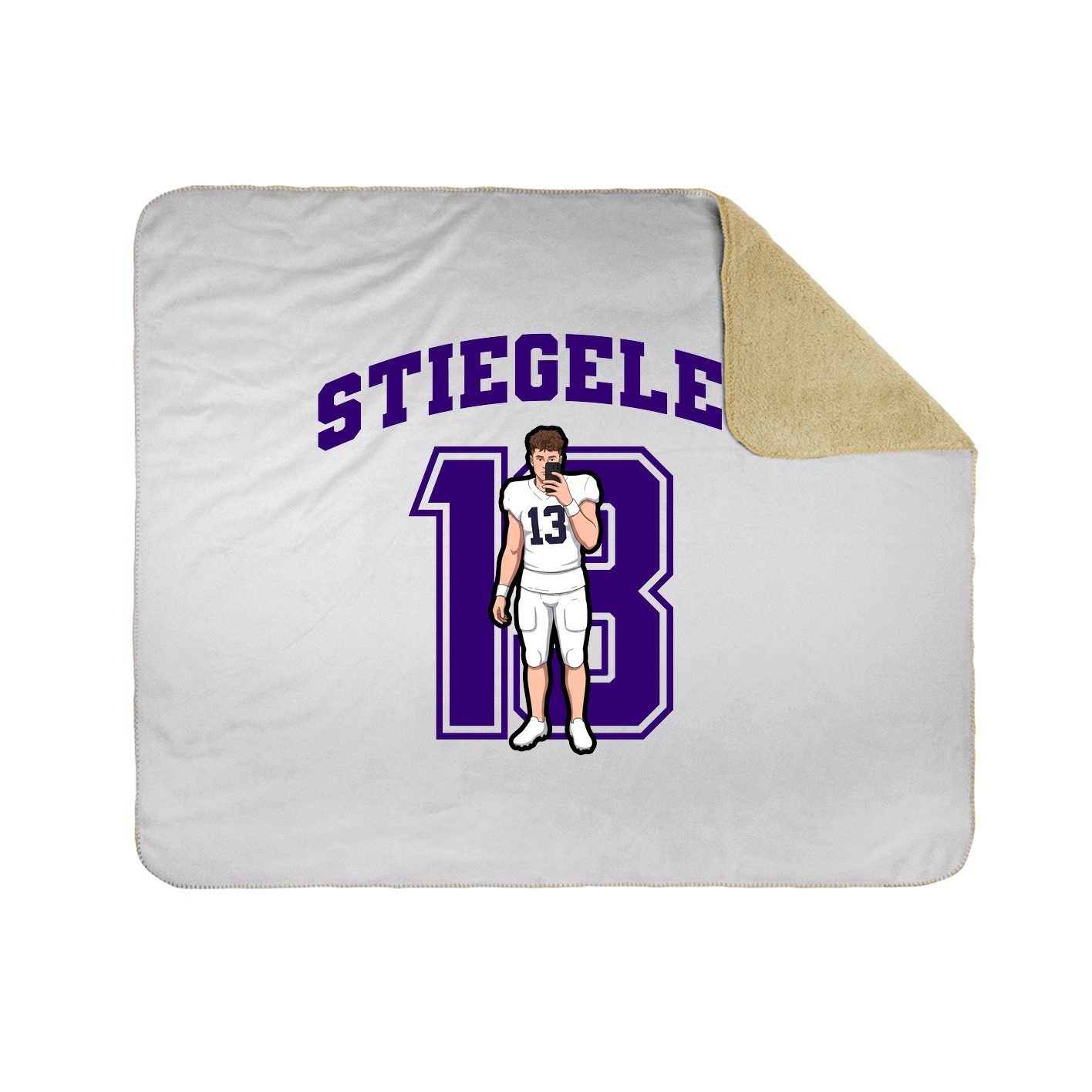 Throw Blanket — Number in White