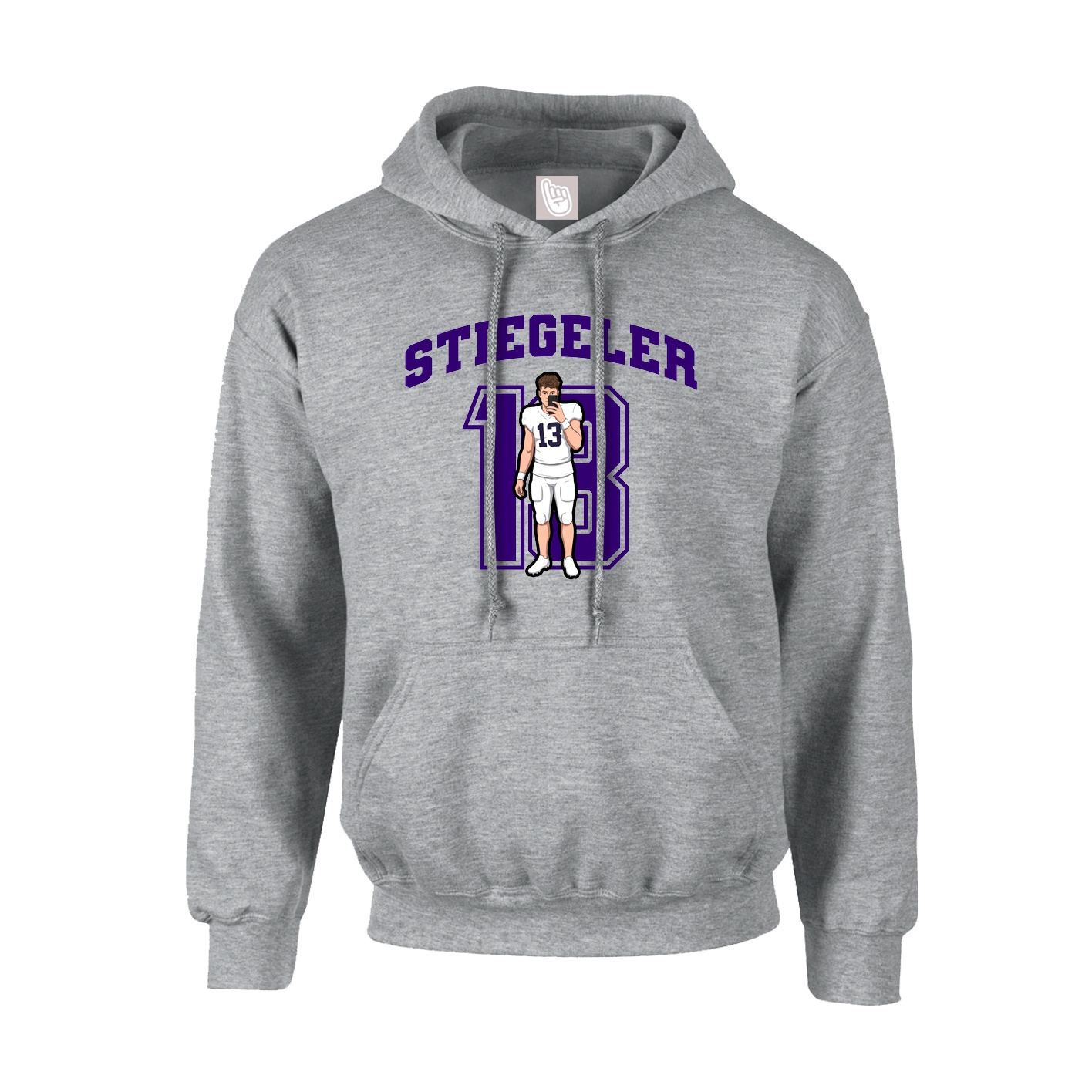 Youth Hoodie — Number in Grey