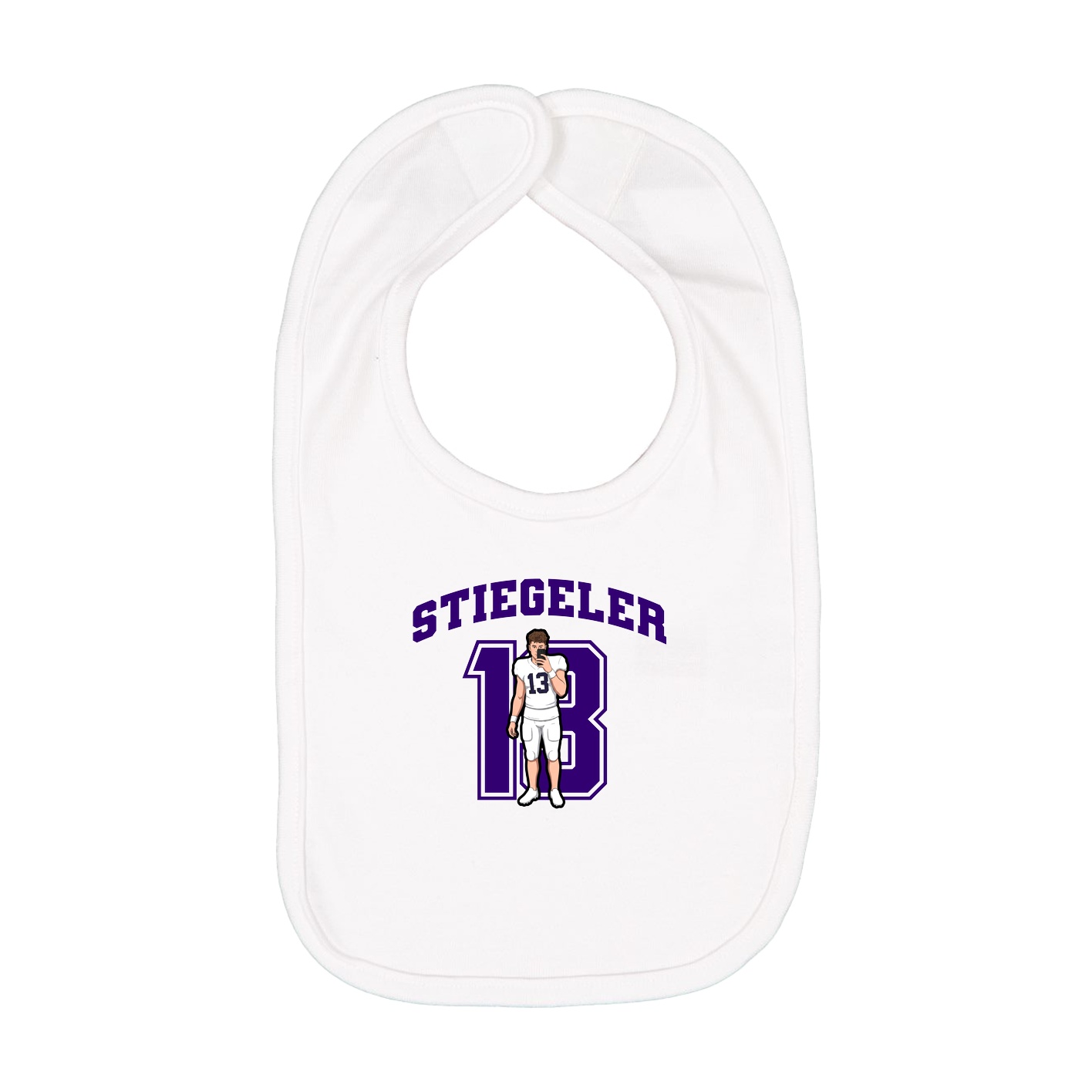 Infant Bib — Number in White
