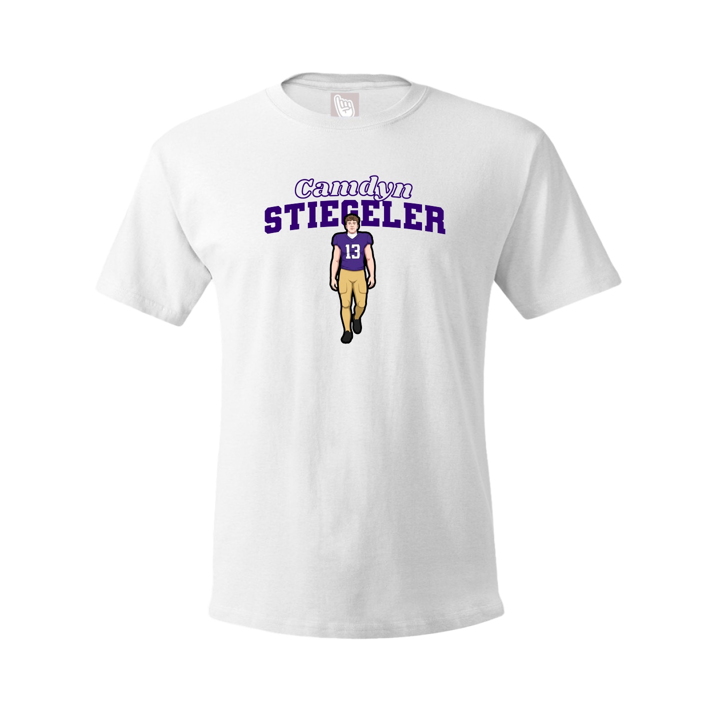 Youth Tee — Name Arch in White
