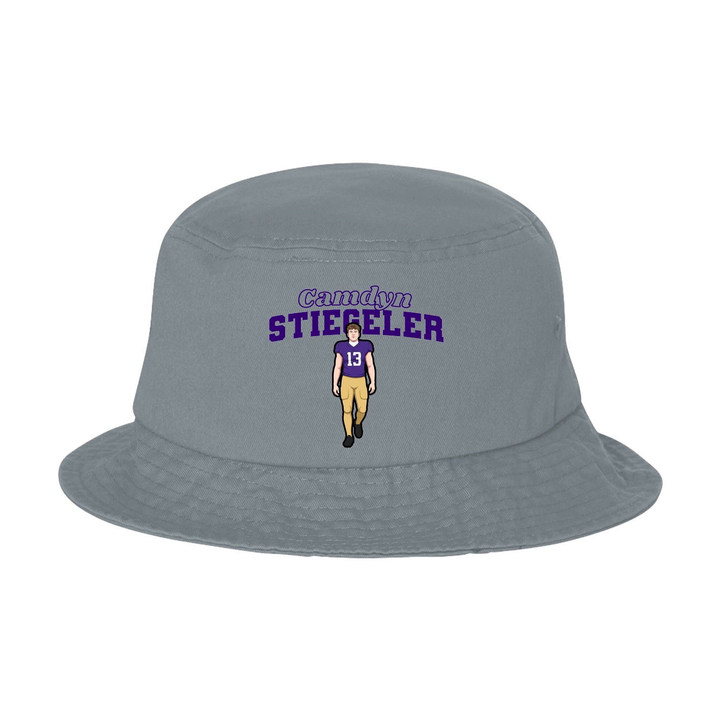 Bucket Cap — Name Arch in Grey