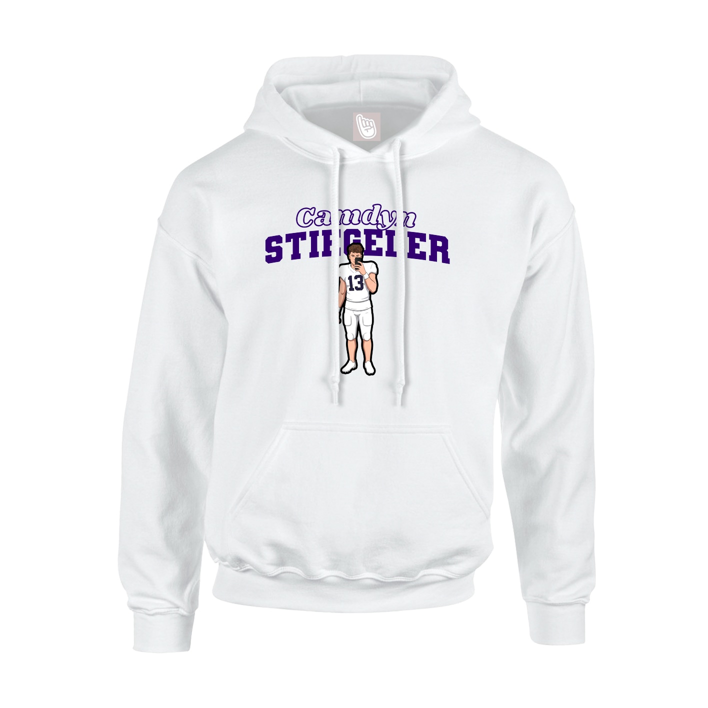 Hoodie — Name Arch in White