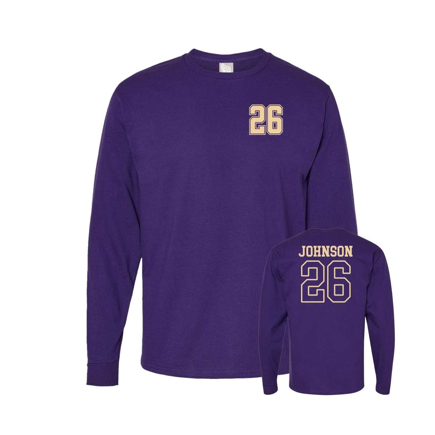 Long Sleeve Tee — Chest Back in Purple