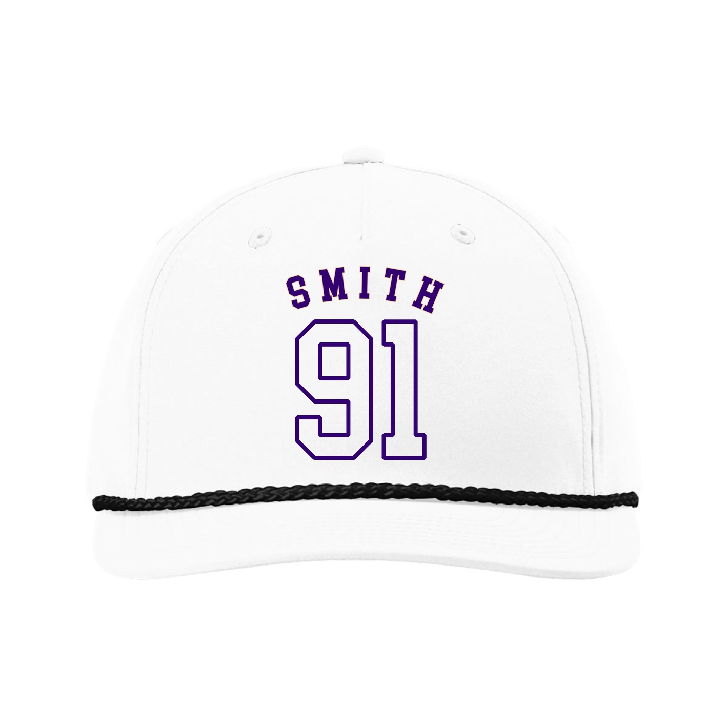 Five-Panel Classic Rope Cap — Shirsey Arch in White