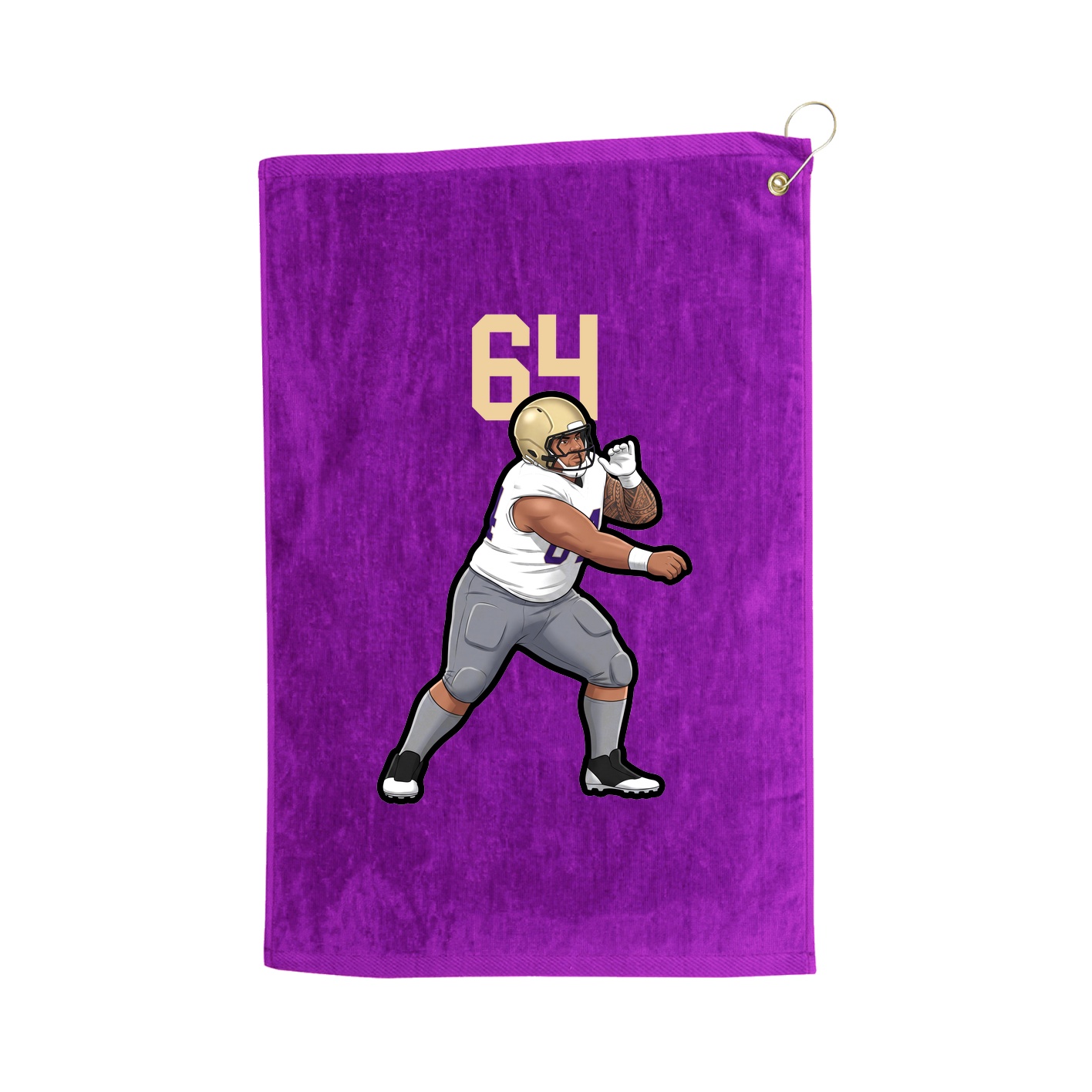 Golf Towel — Number Top in Purple