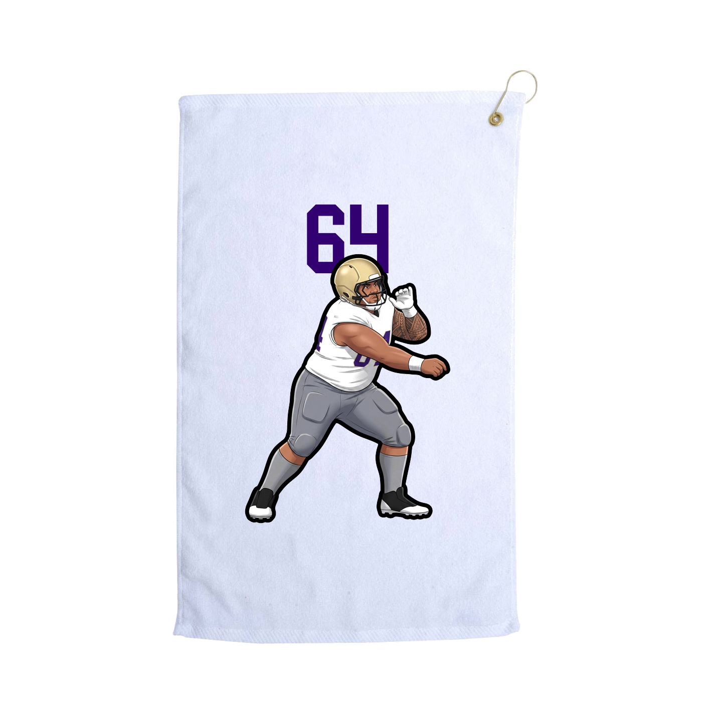 Golf Towel — Number Top in White