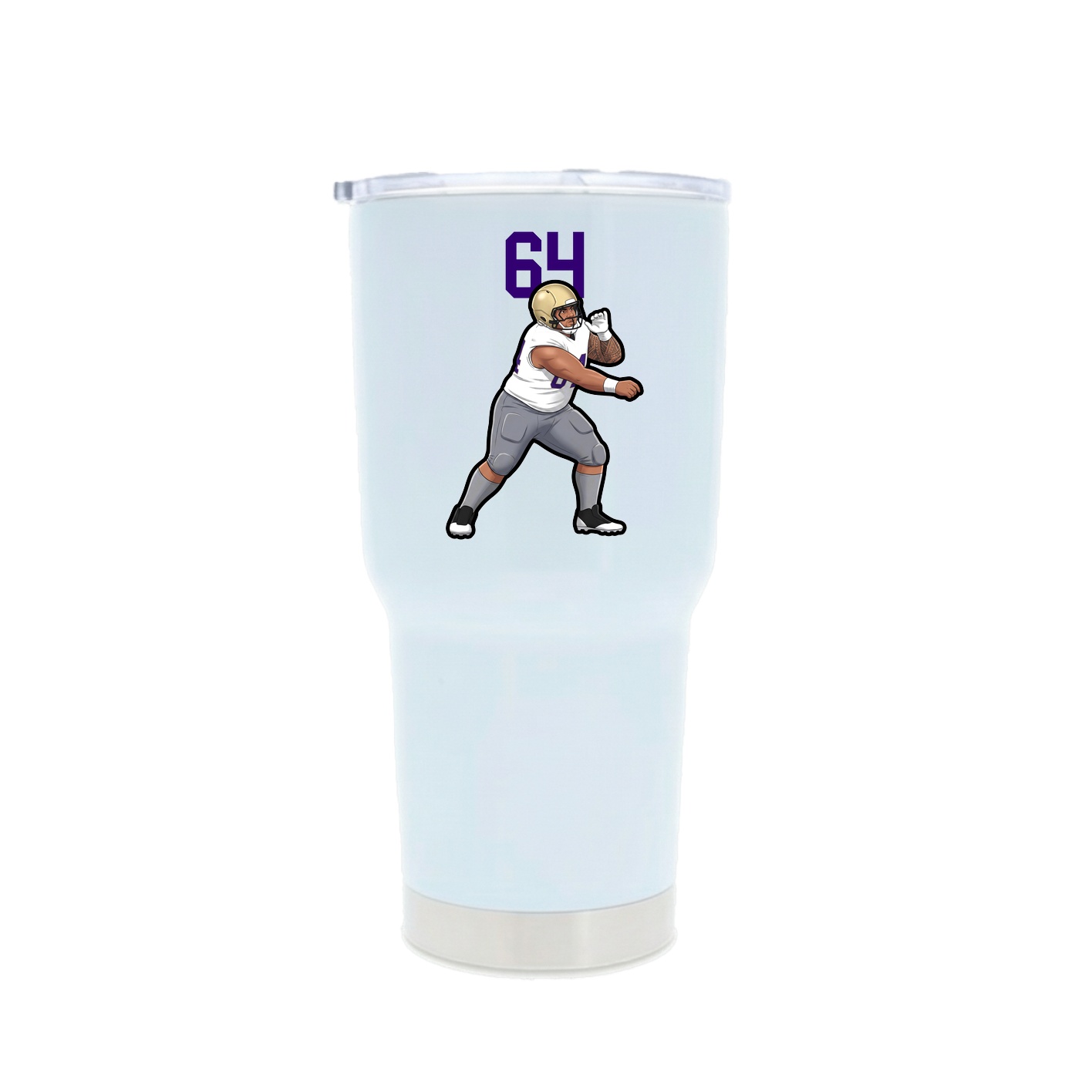 30oz Stainless Steel Tumbler — Number Top in White