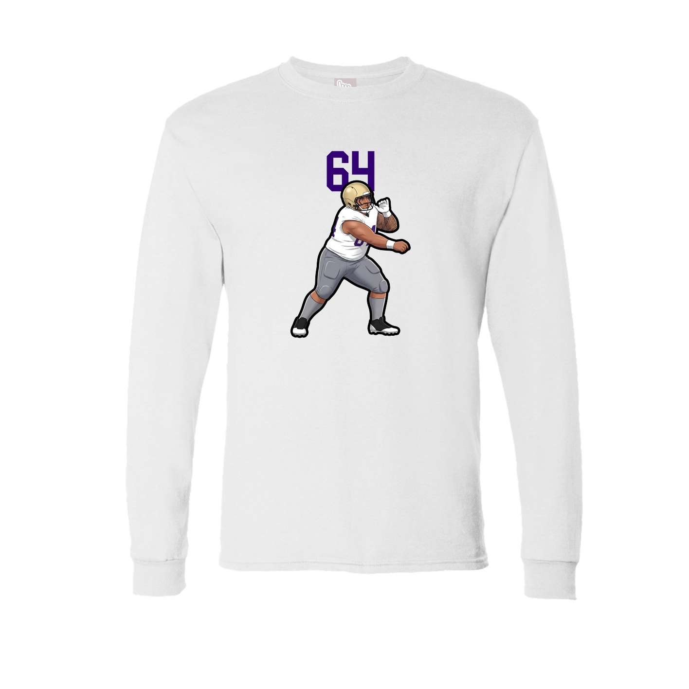 Long Sleeve Tee — Number Top in White