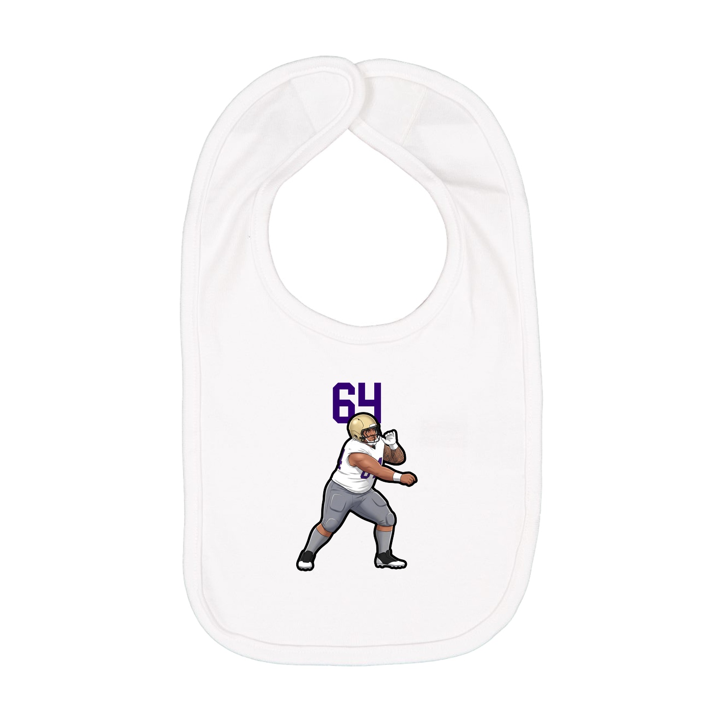 Infant Bib — Number Top in White