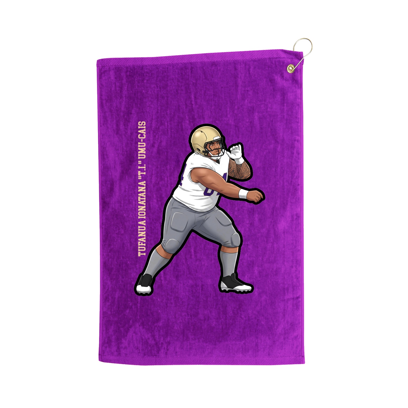 Golf Towel — Name Vertical in Purple