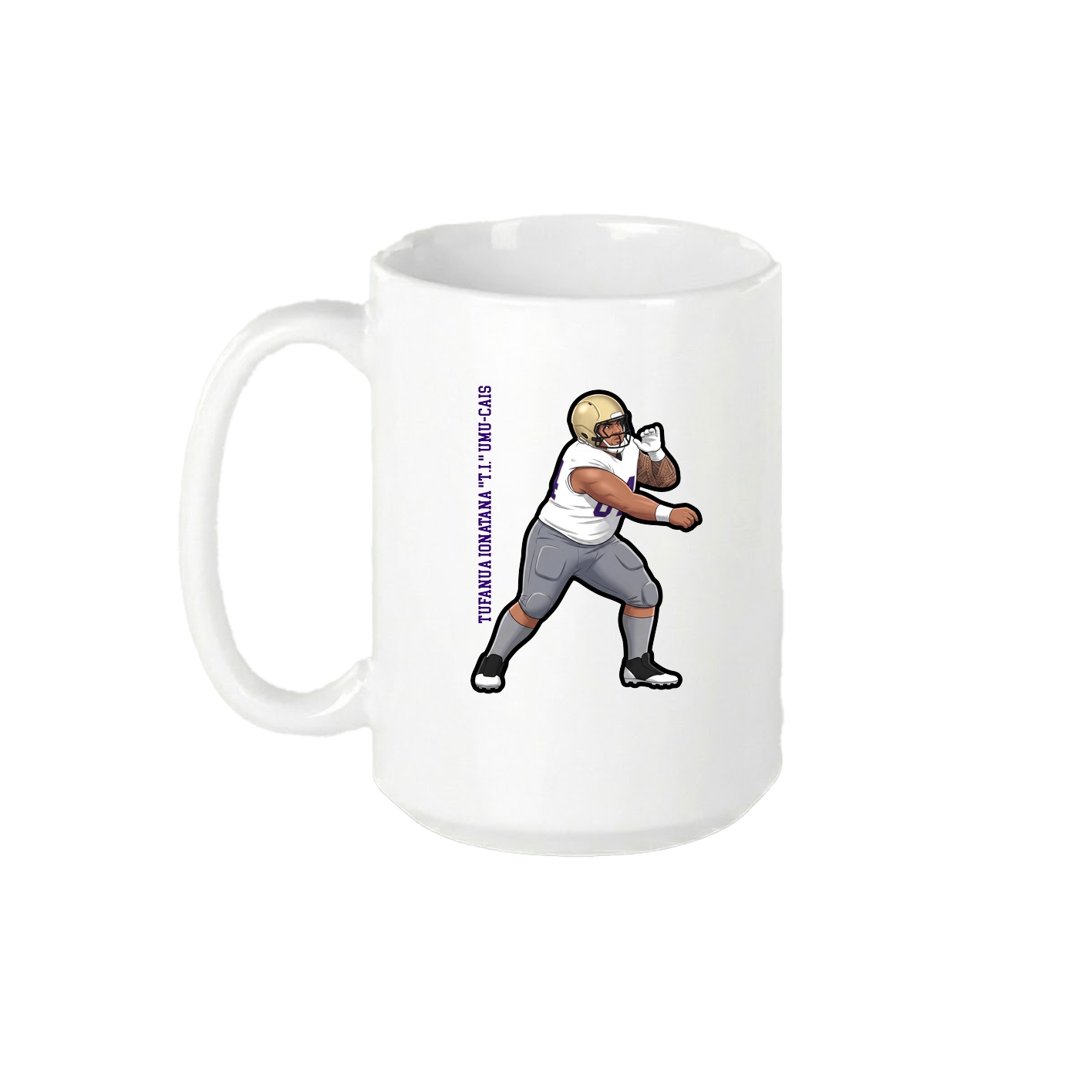 15oz Coffee Mug — Name Vertical in White