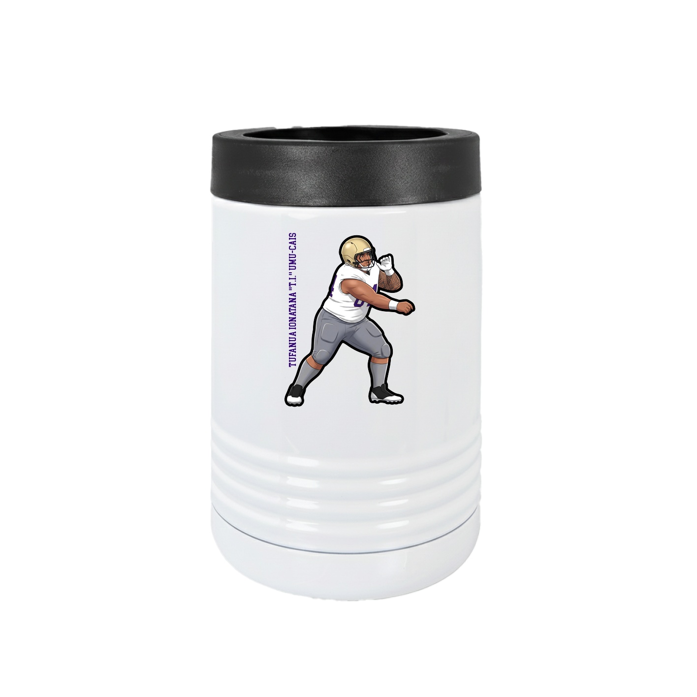 Beverage Holder — Name Vertical in White