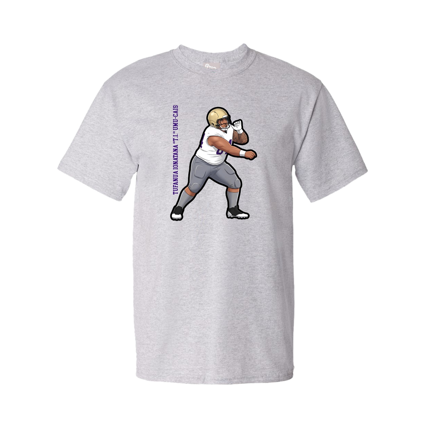 Tee — Name Vertical in Grey