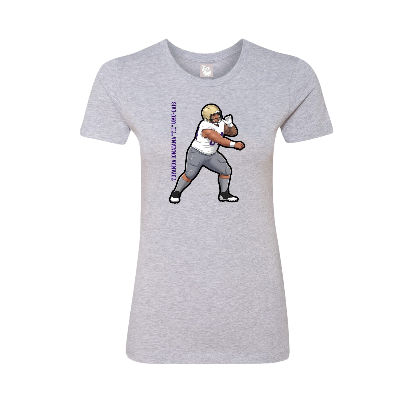 Womens Tee — Name Vertical in Grey