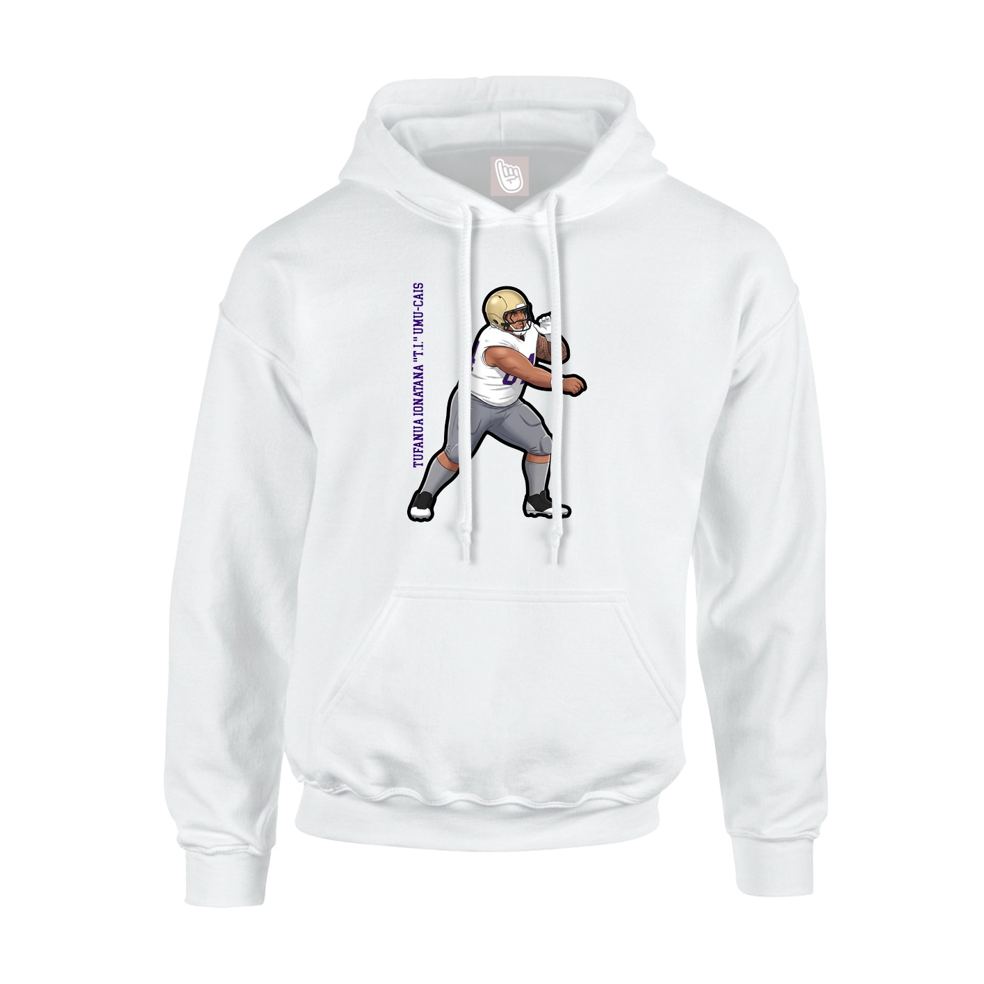 Hoodie — Name Vertical in White