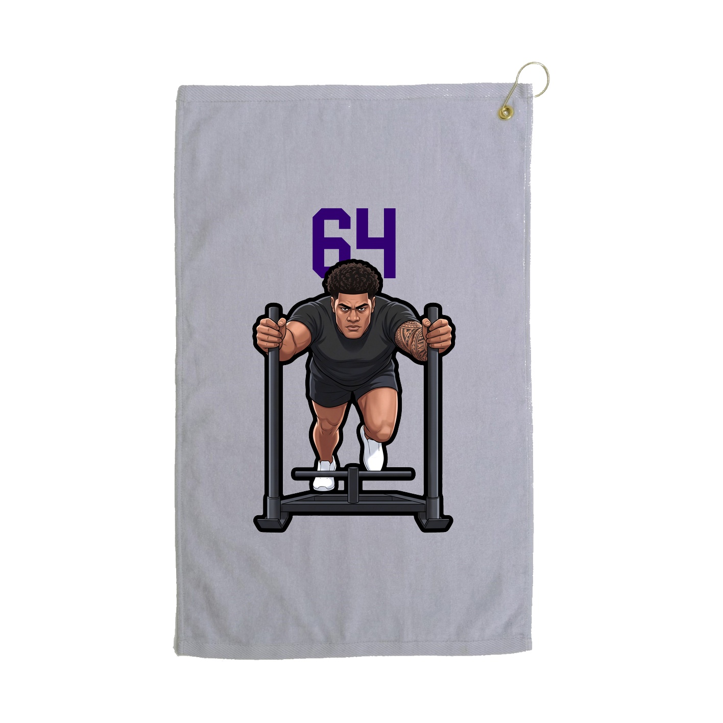 Golf Towel — Number Top in Grey