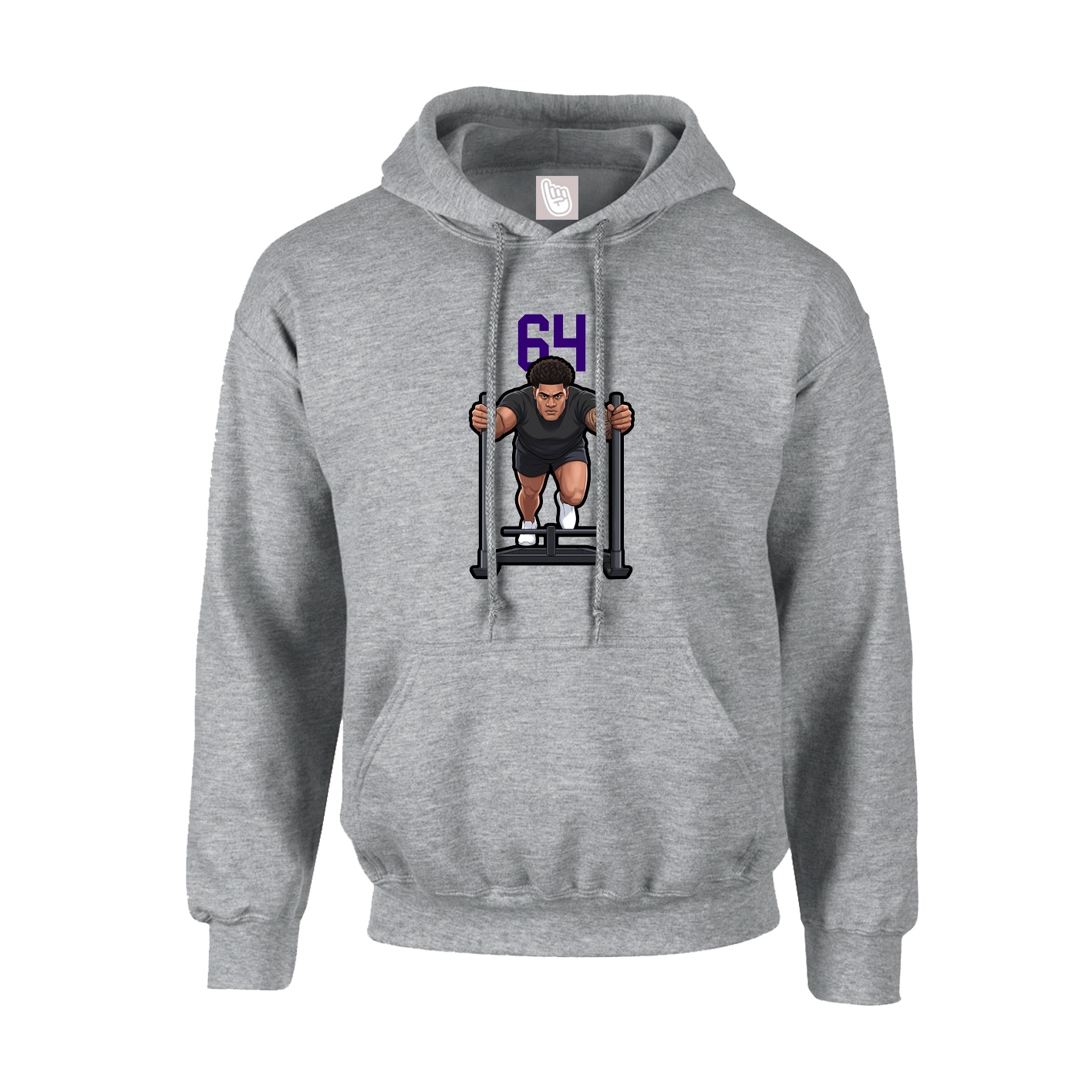Hoodie — Number Top in Grey