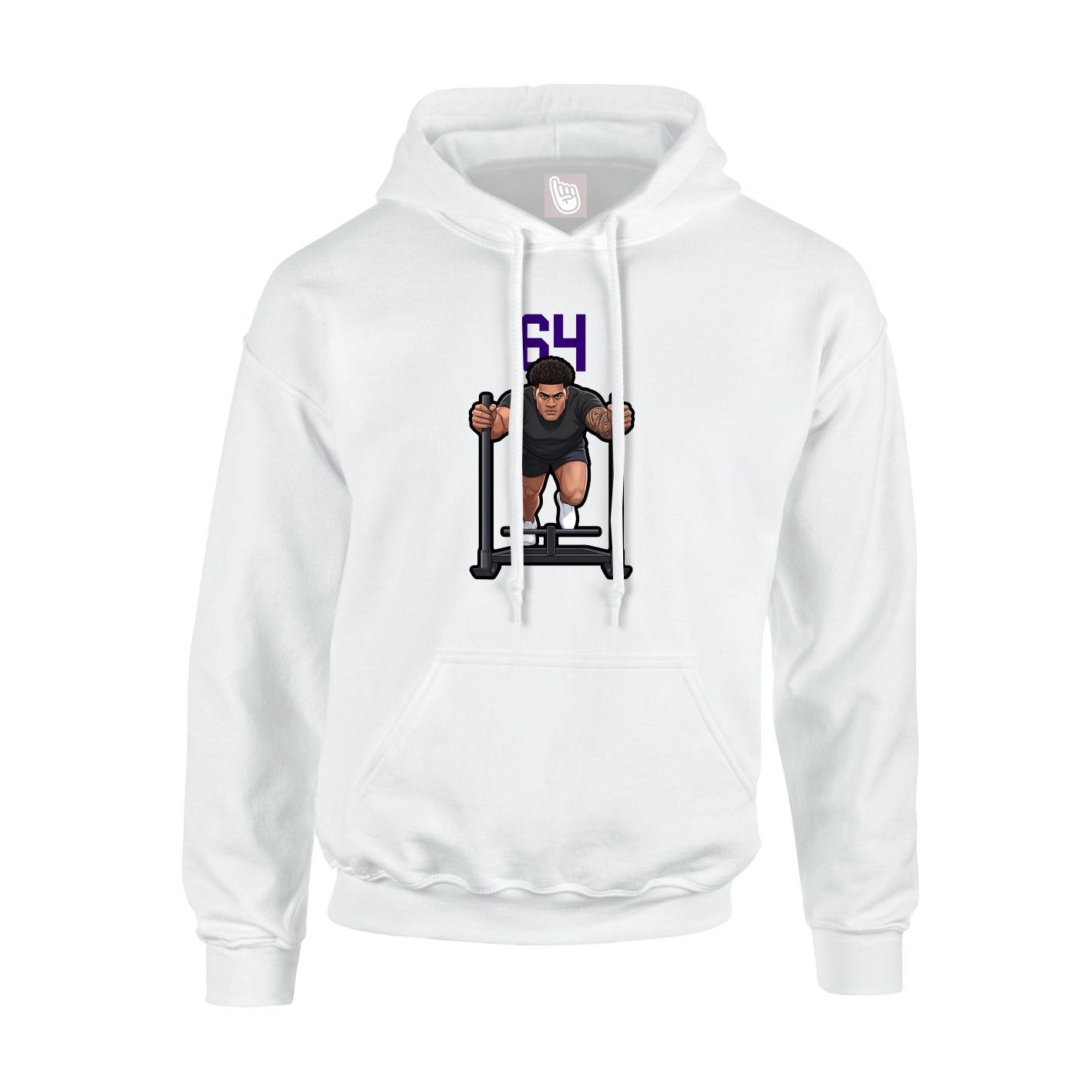 Hoodie — Number Top in White