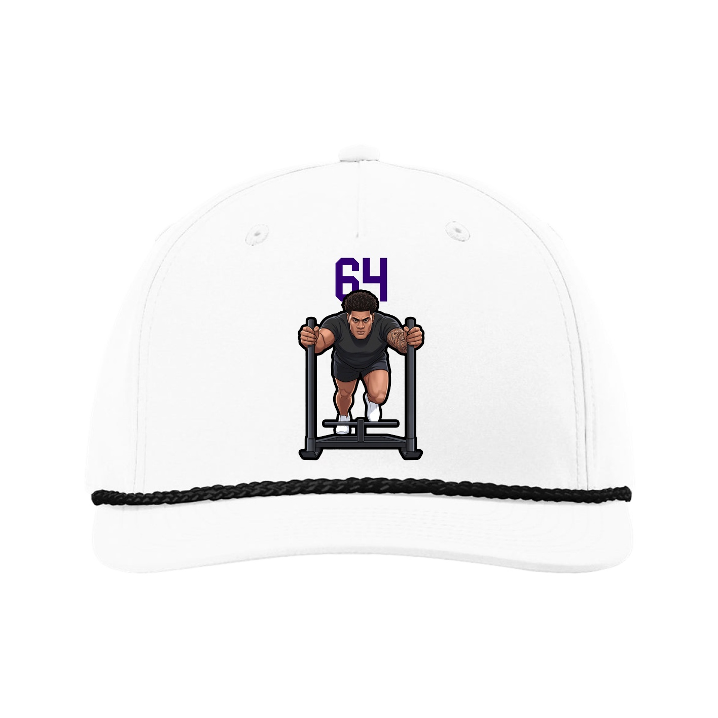 Five-Panel Classic Rope Cap — Number Top in White
