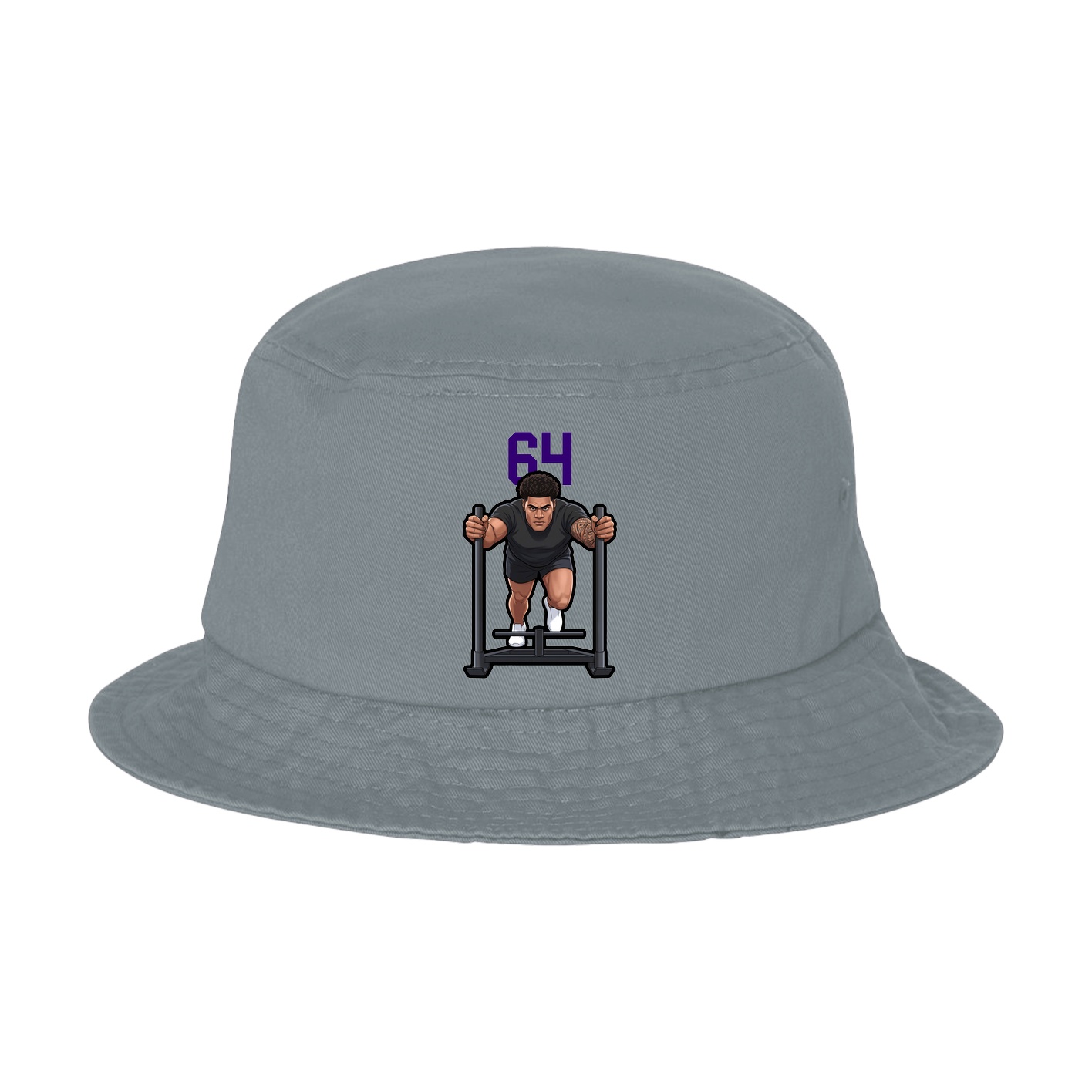 Bucket Cap — Number Top in Grey