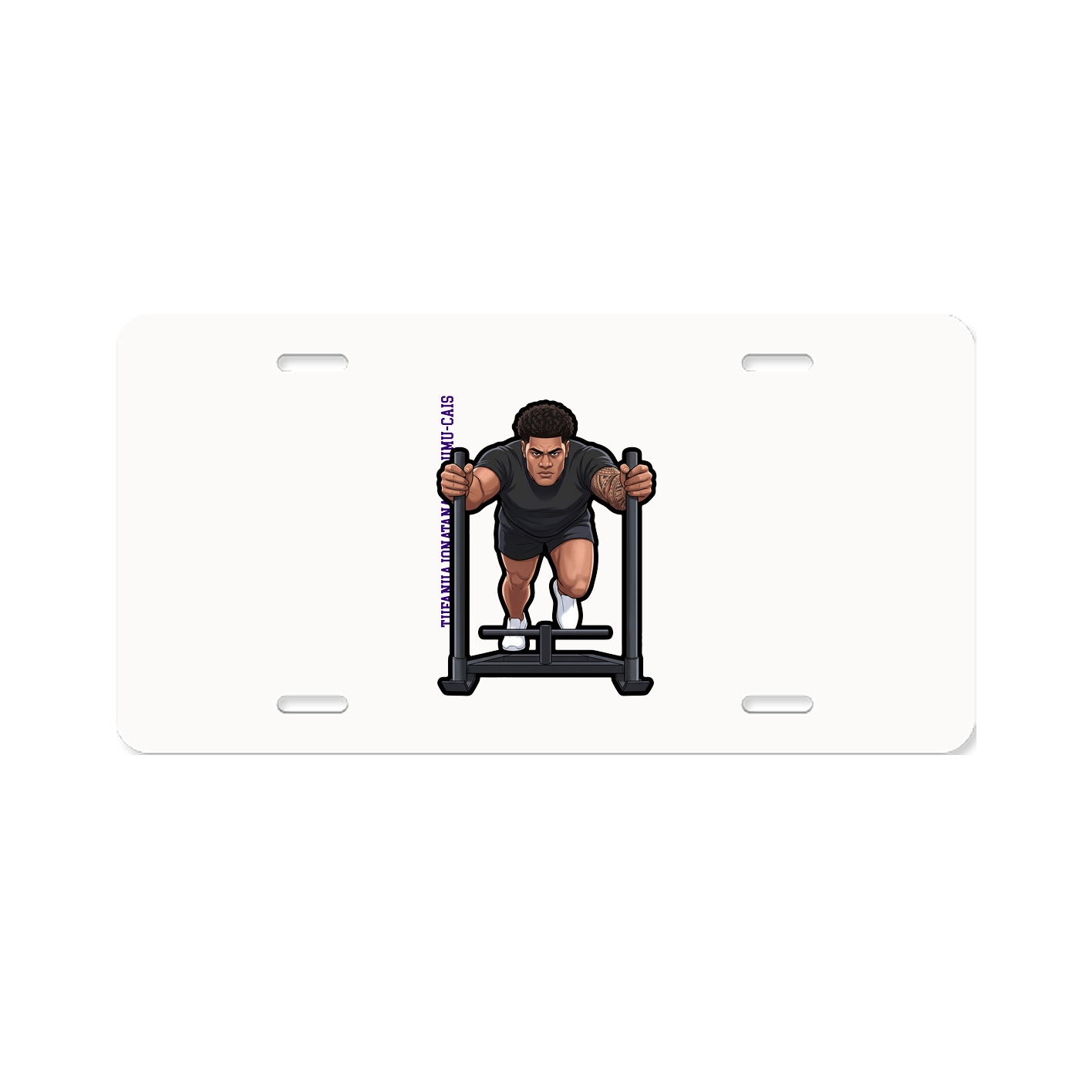 License Plate — Name Vertical in Classic