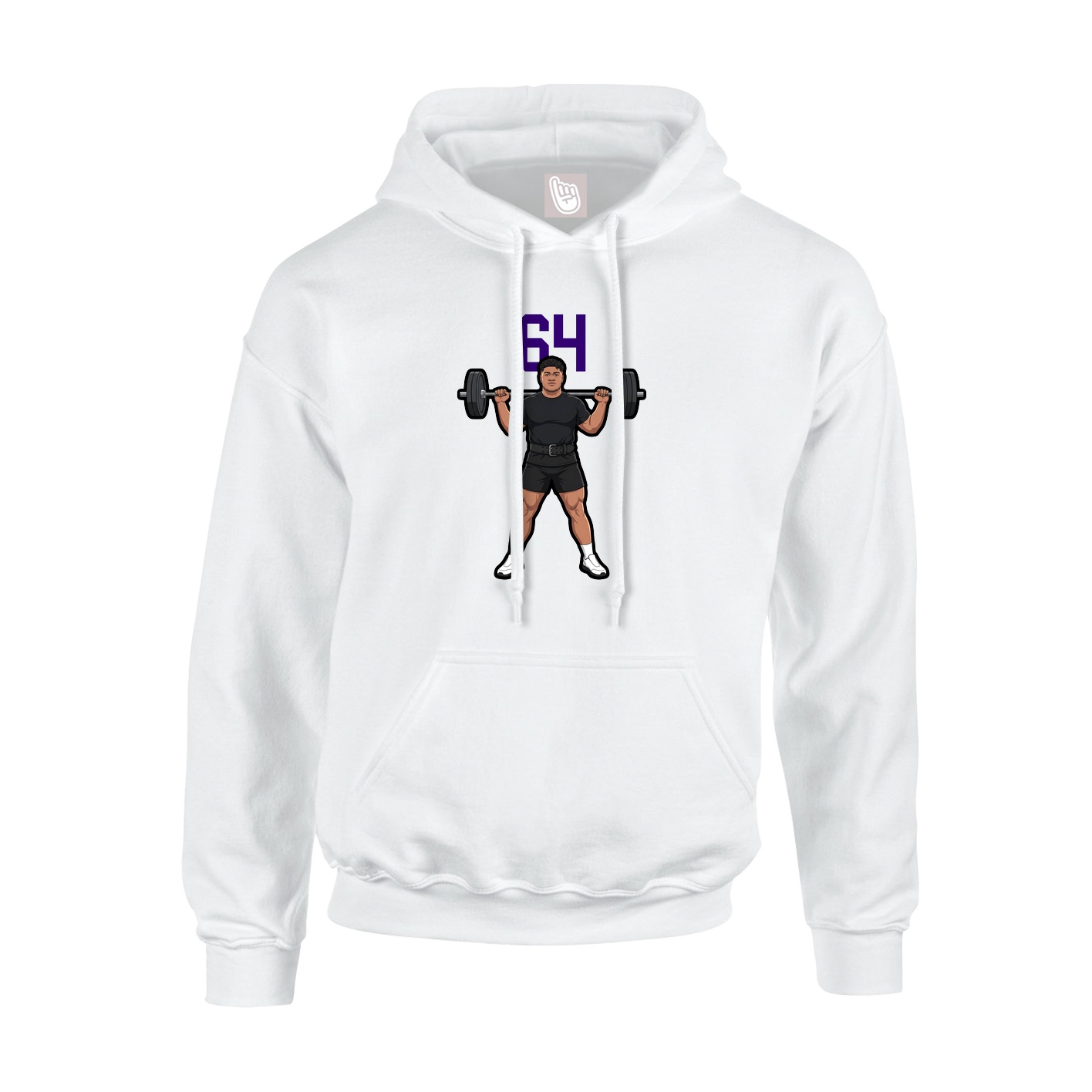 Youth Hoodie — Number Top in White
