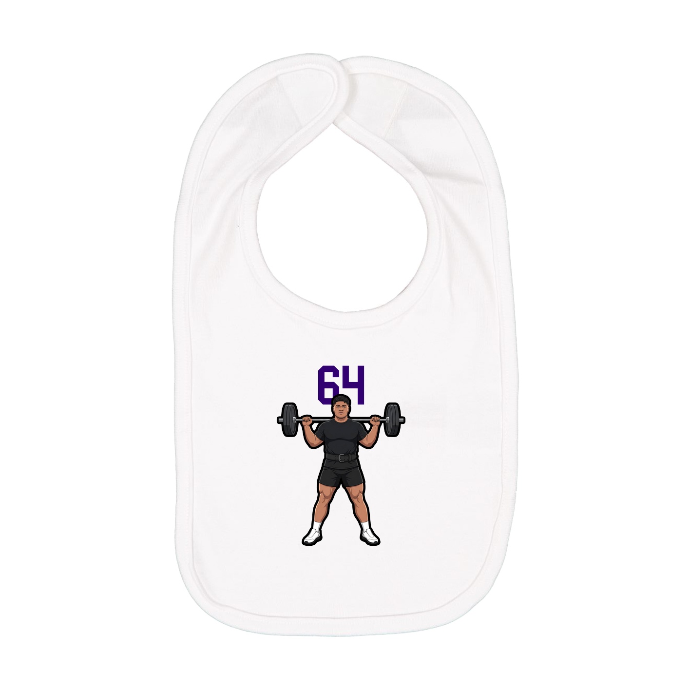 Infant Bib — Number Top in White