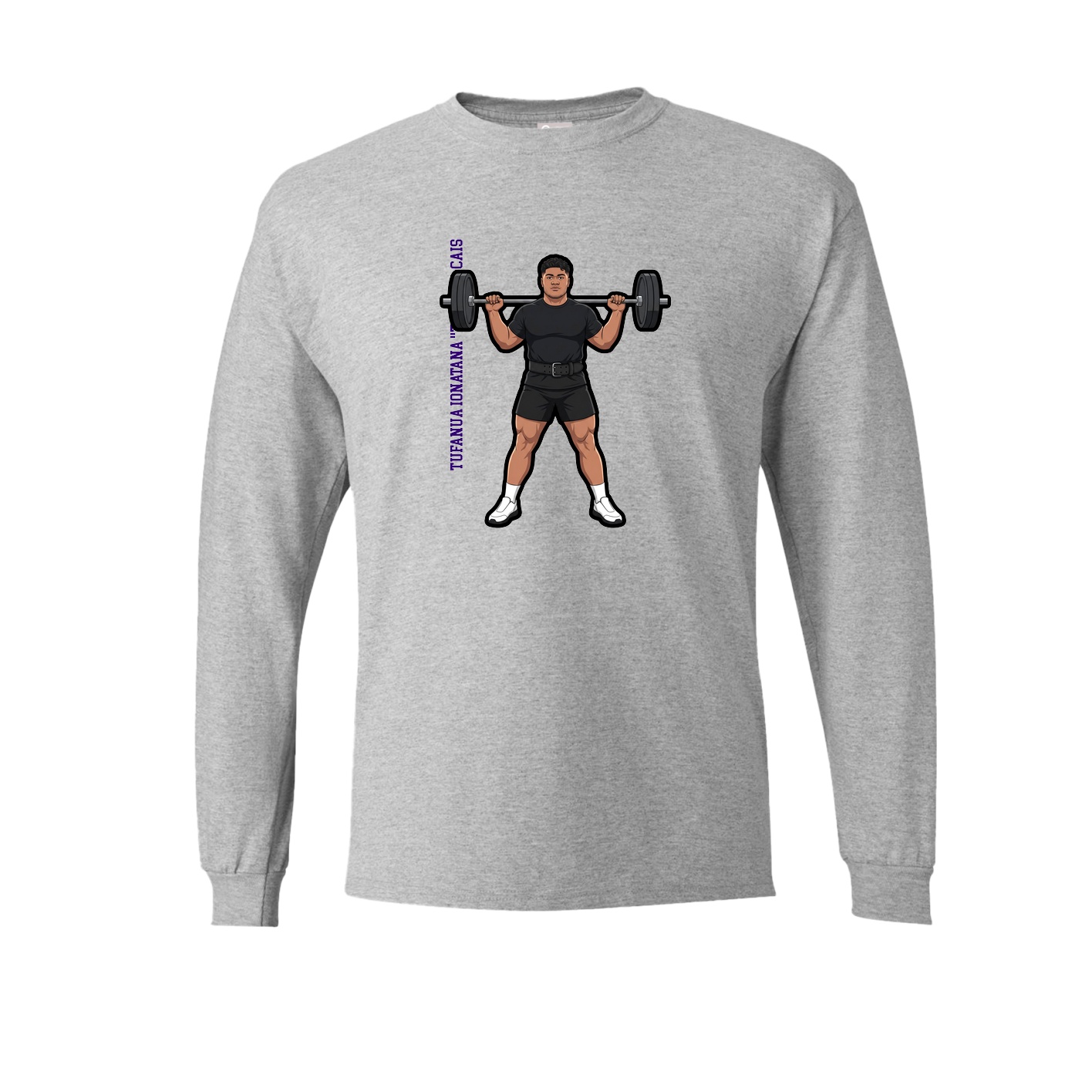 Long Sleeve Tee — Name Vertical in Grey