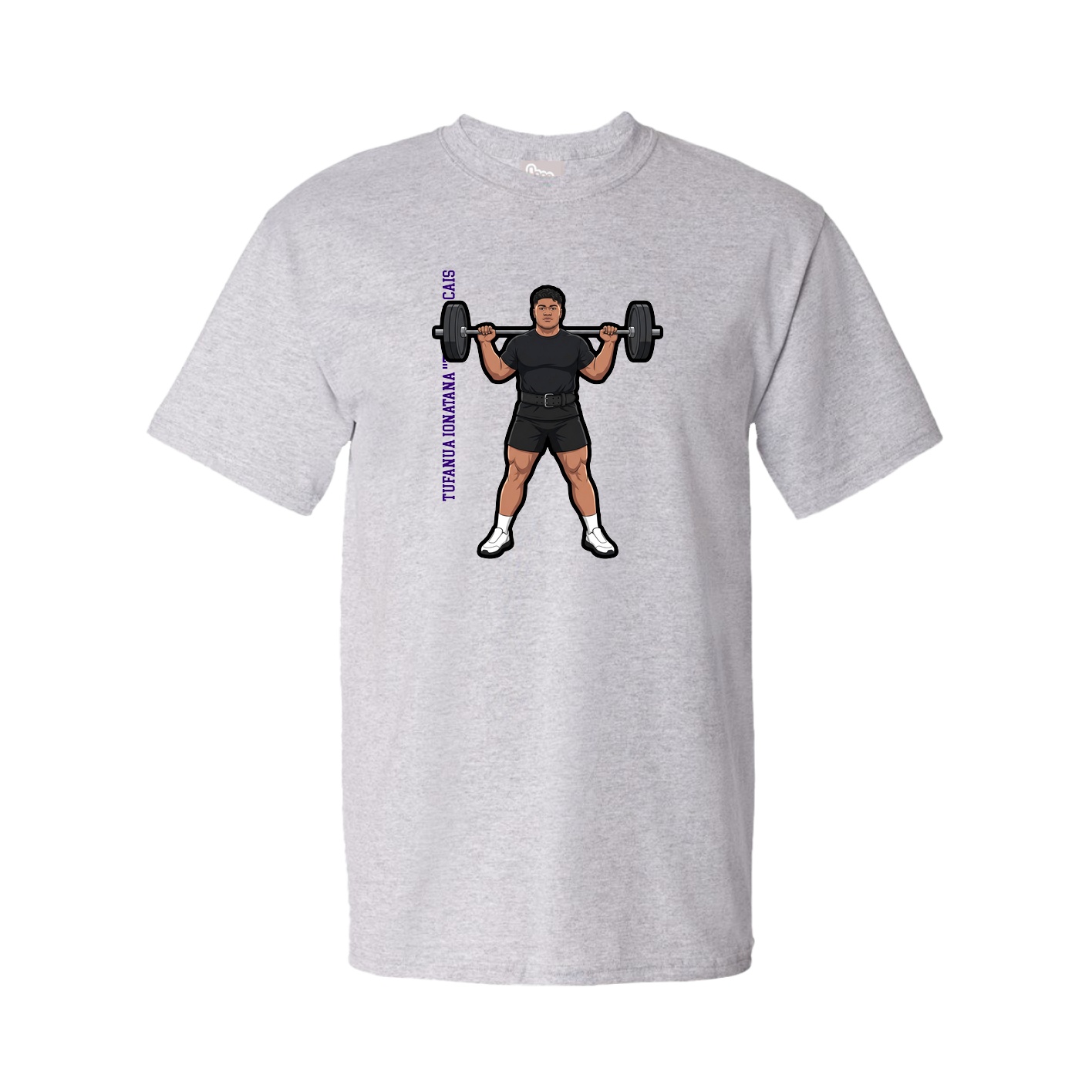 Youth Tee — Name Vertical in Grey
