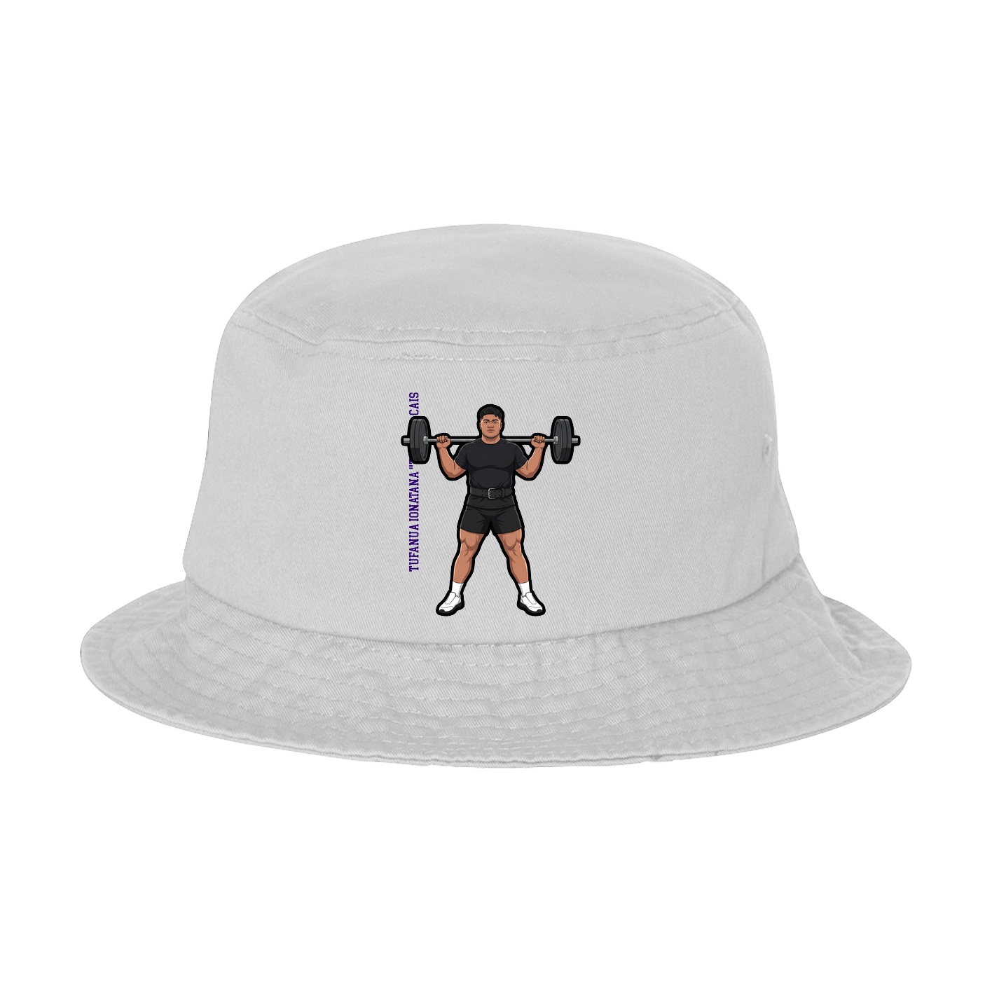 Bucket Cap — Name Vertical in White