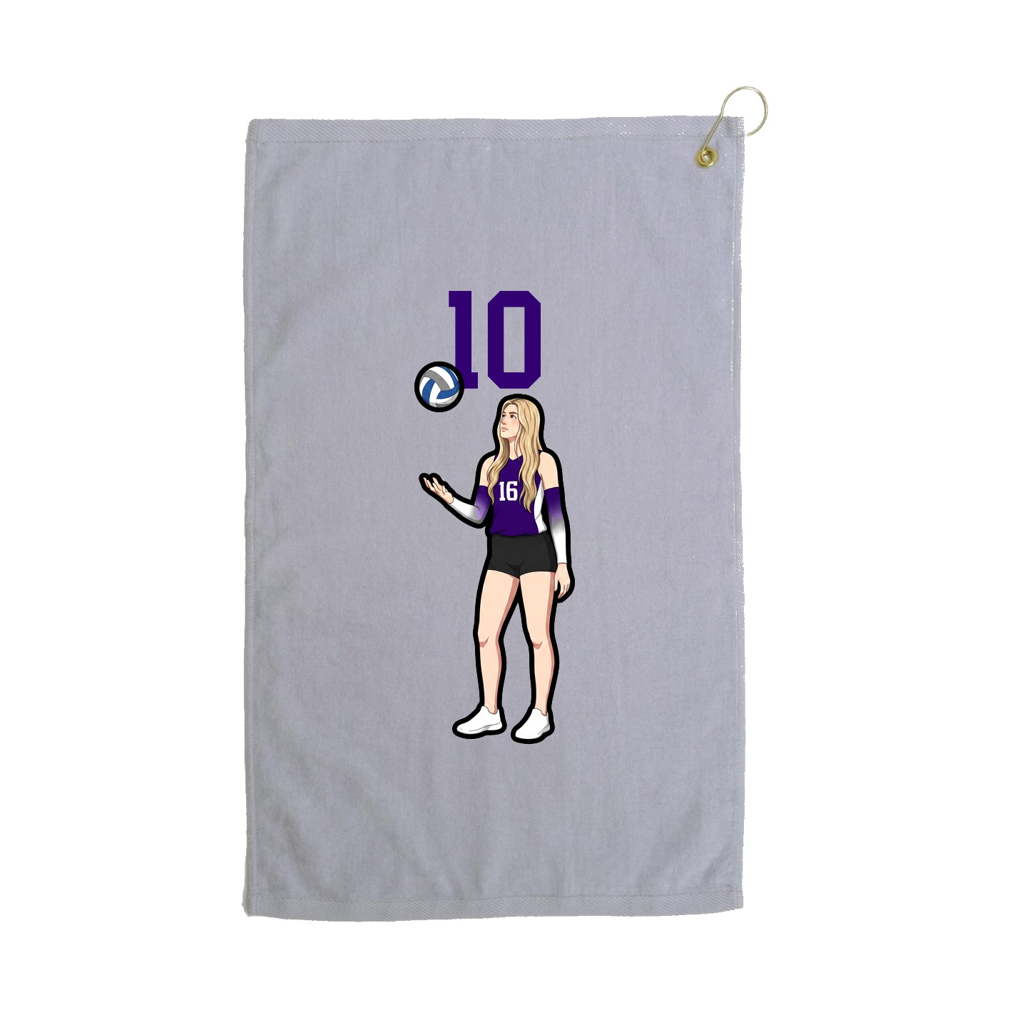 Golf Towel — Number Top in Grey