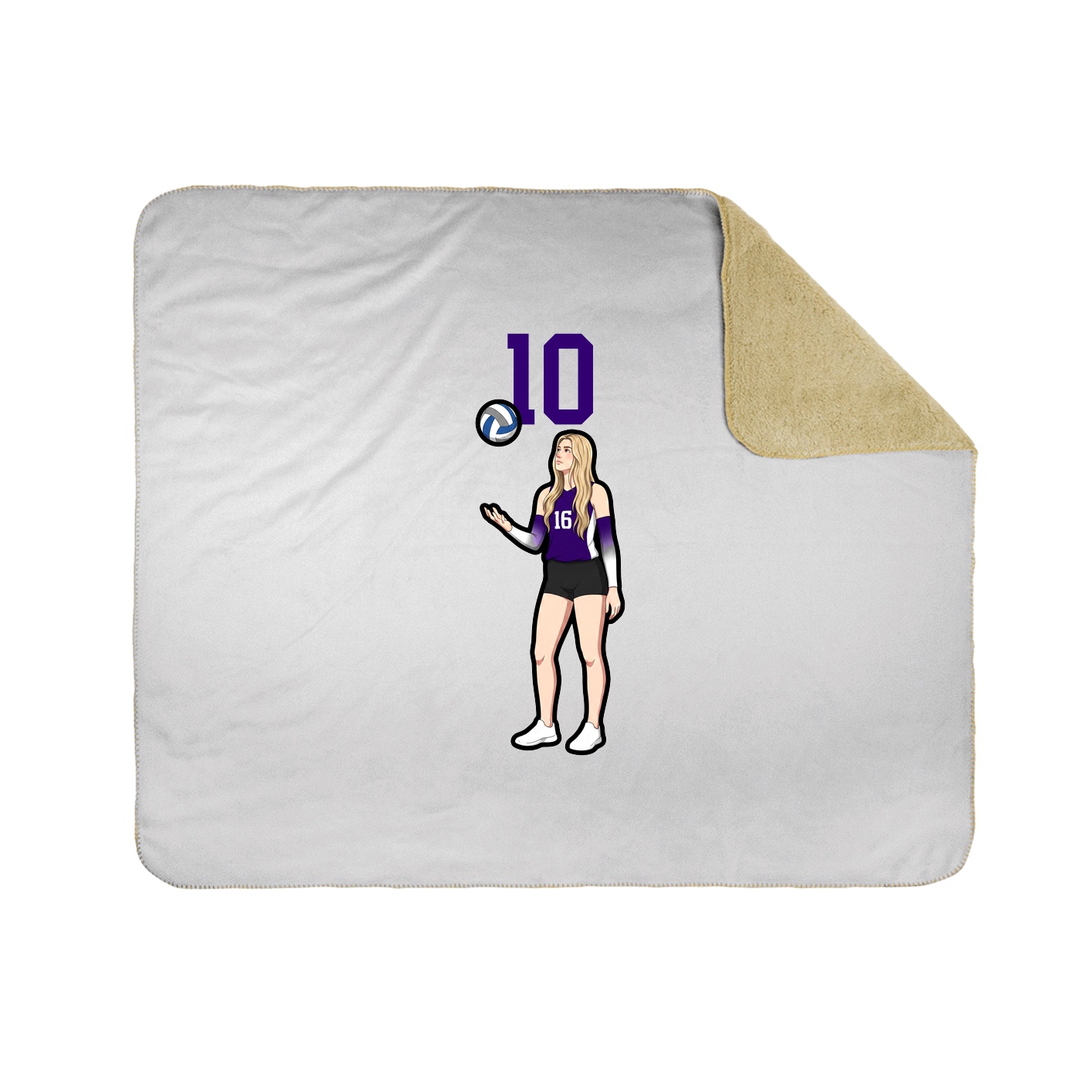Throw Blanket — Number Top in White