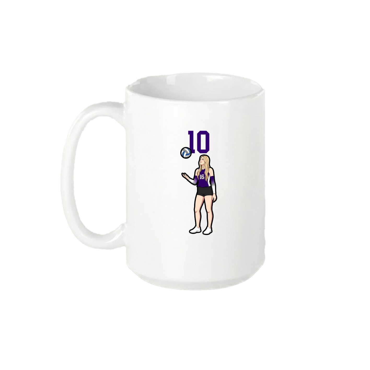 15oz Coffee Mug — Number Top in White