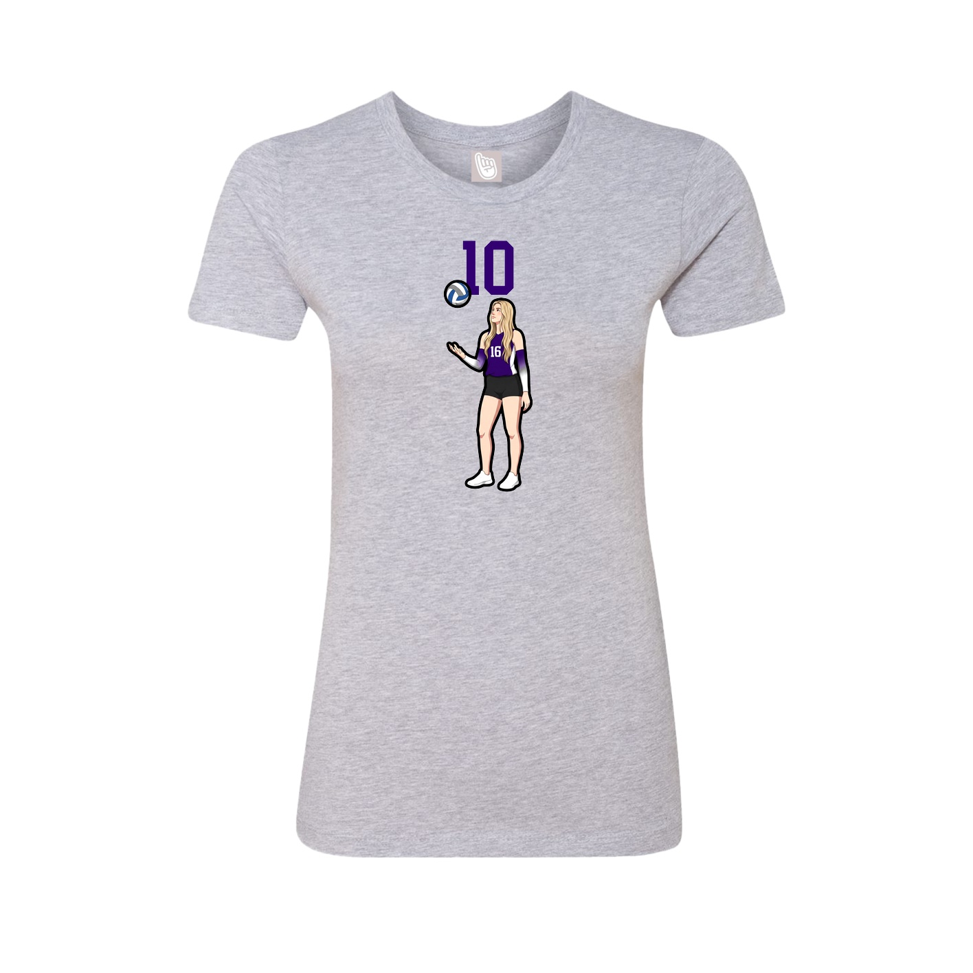 Fitted Women's Tee — Number Top in Grey