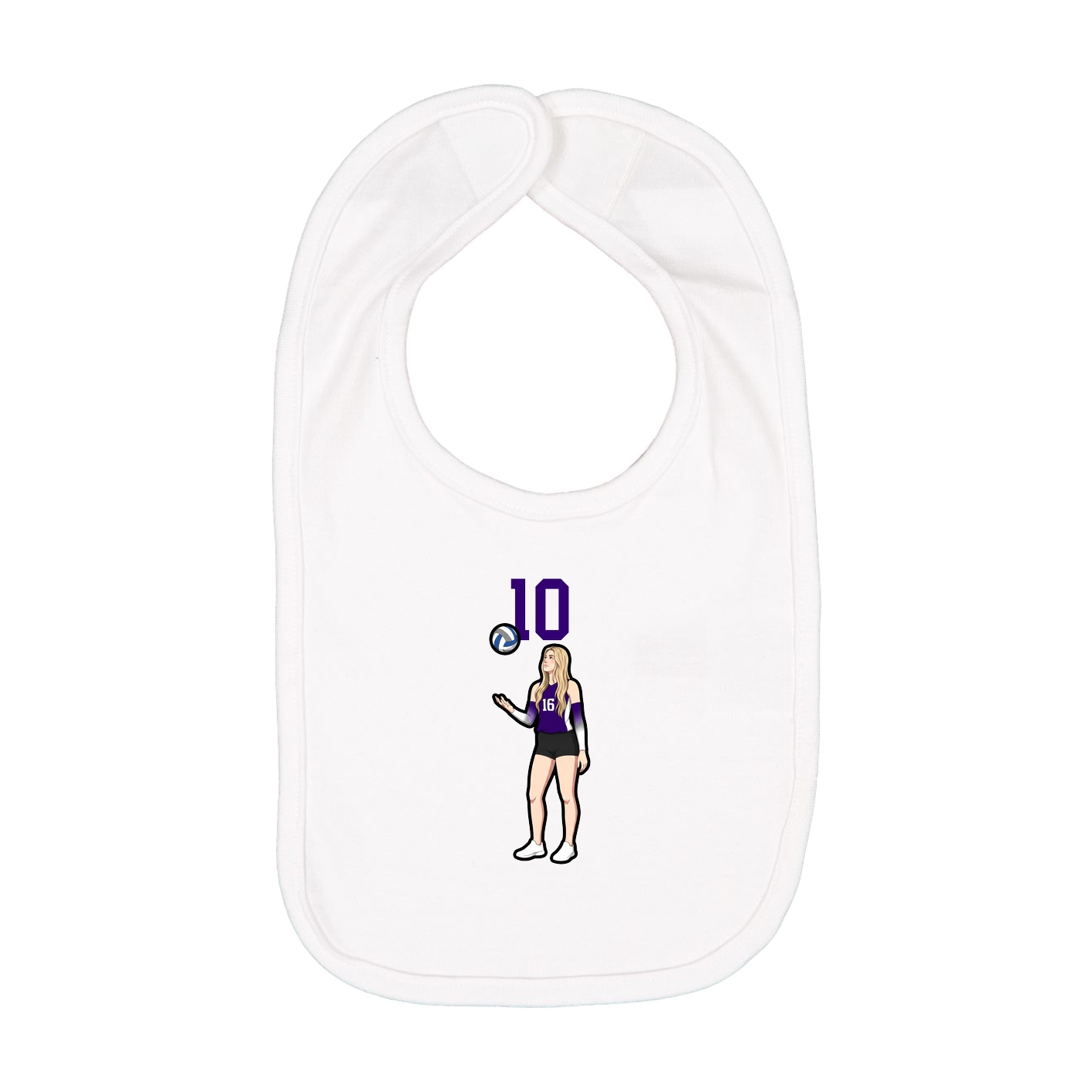 Infant Bib — Number Top in White