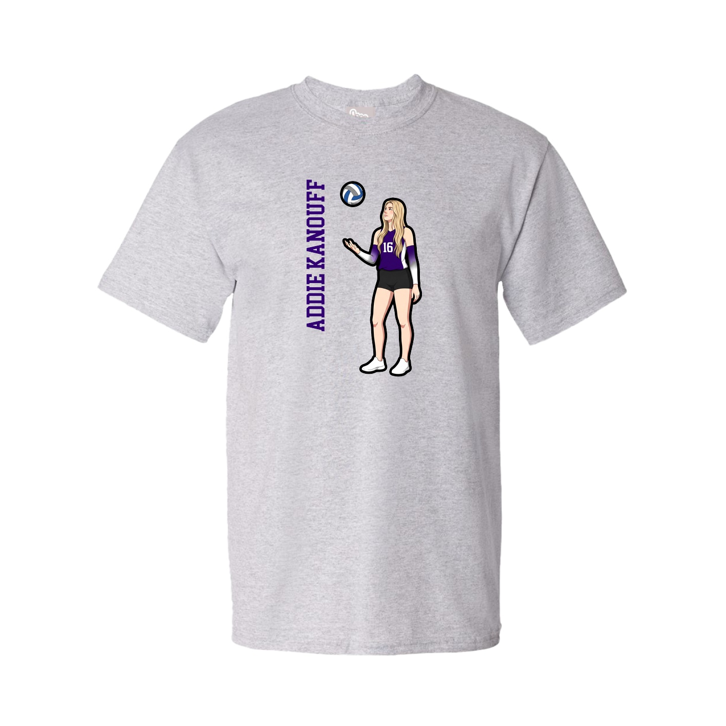 Tee — Name Vertical in Grey
