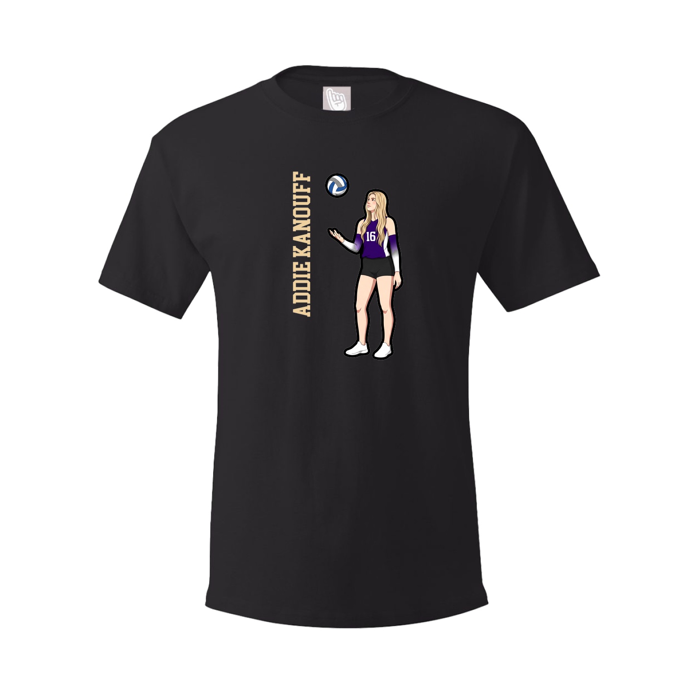 Youth Tee — Name Vertical in Black