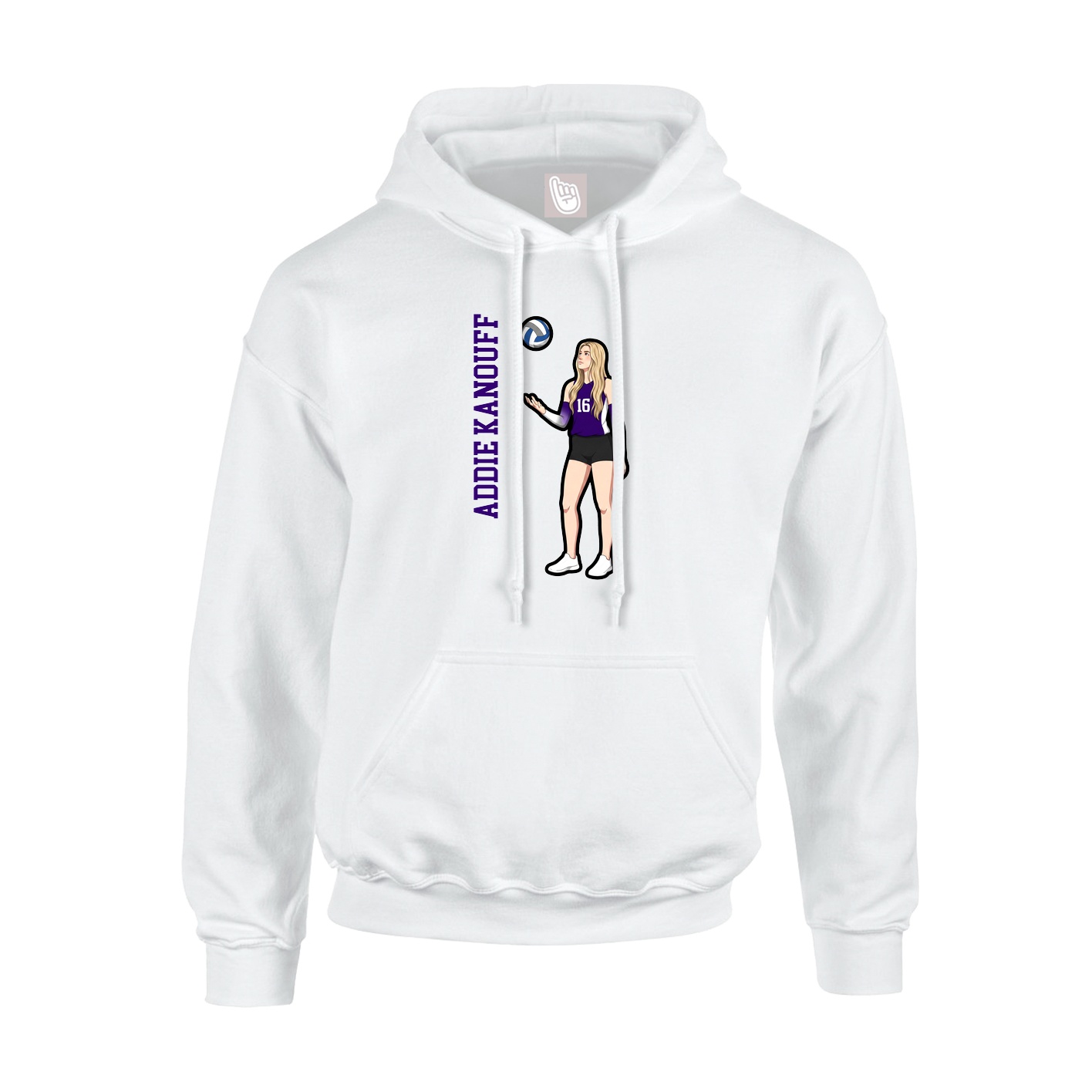 Youth Hoodie — Name Vertical in White